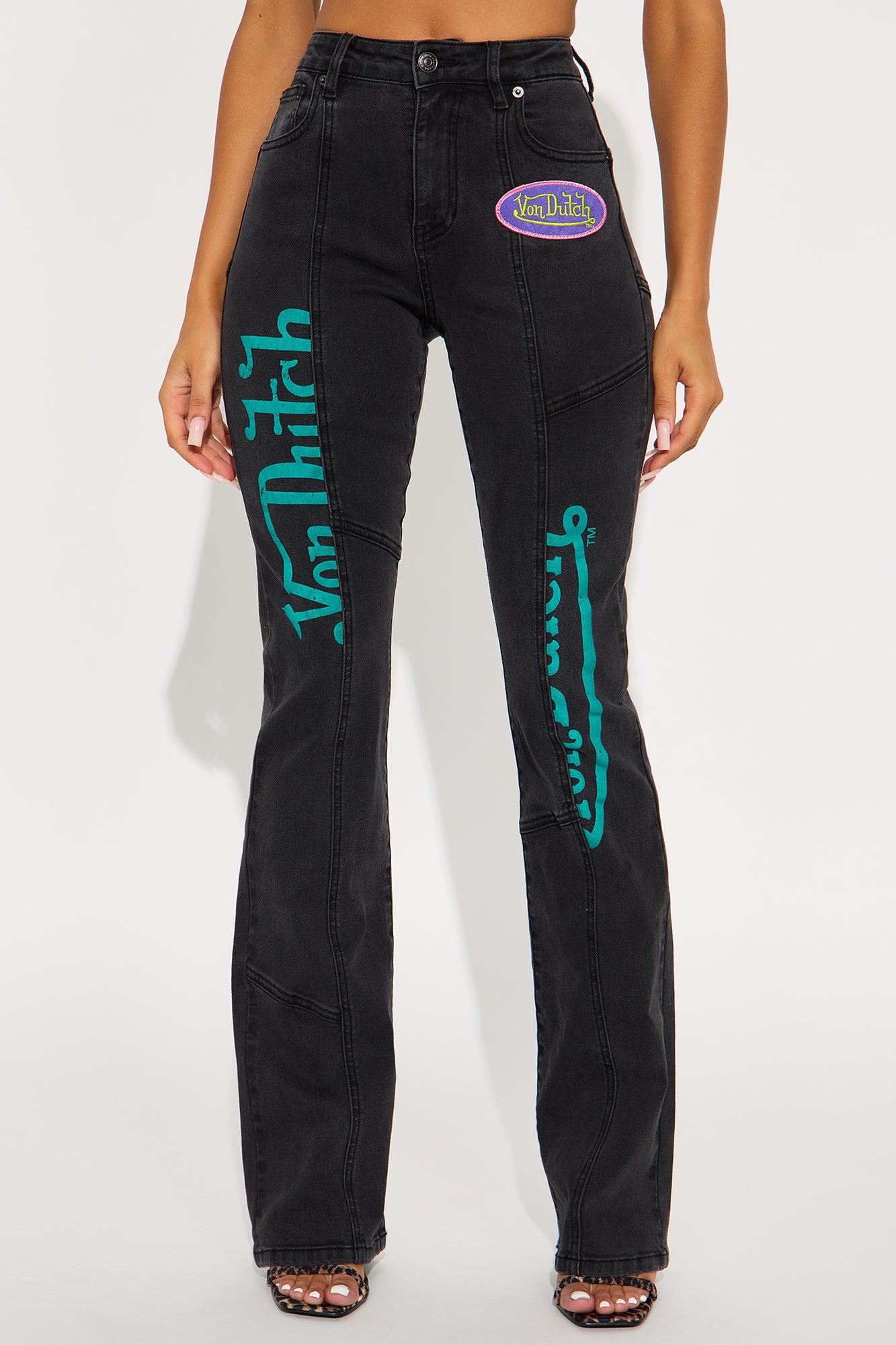 Von Dutch Moto Bootcut Jeans - Black Wash Female Product Image