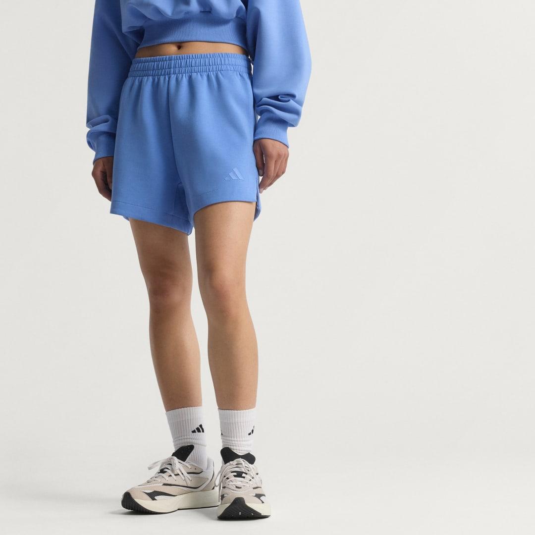 adidas Soft Lux Loose Shorts Off White XL Womens Product Image