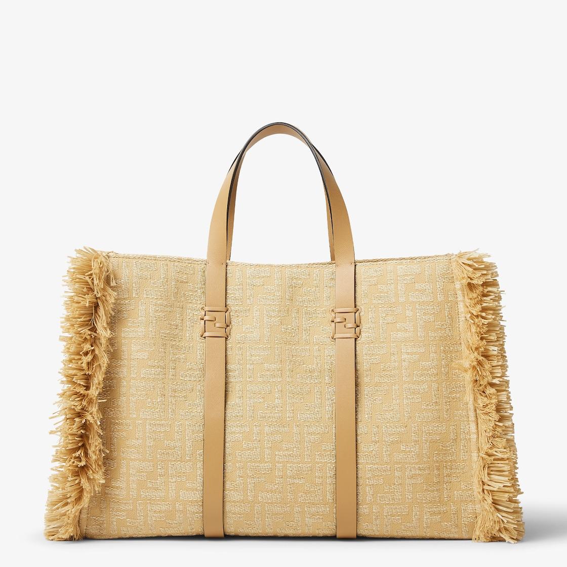 Summer ToteJacquard fabric bag with Raffia FF Product Image