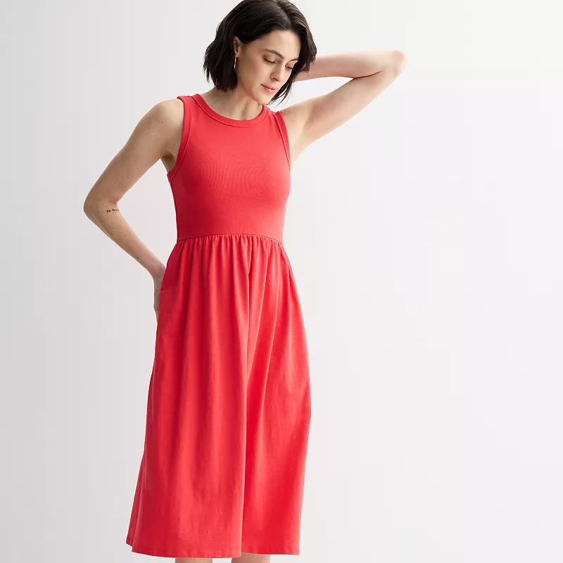 Petite Sonoma Goods For Life® Mixed Media Knit Dress, Women's, Size: Medium Petite, Hawaii Pink Product Image