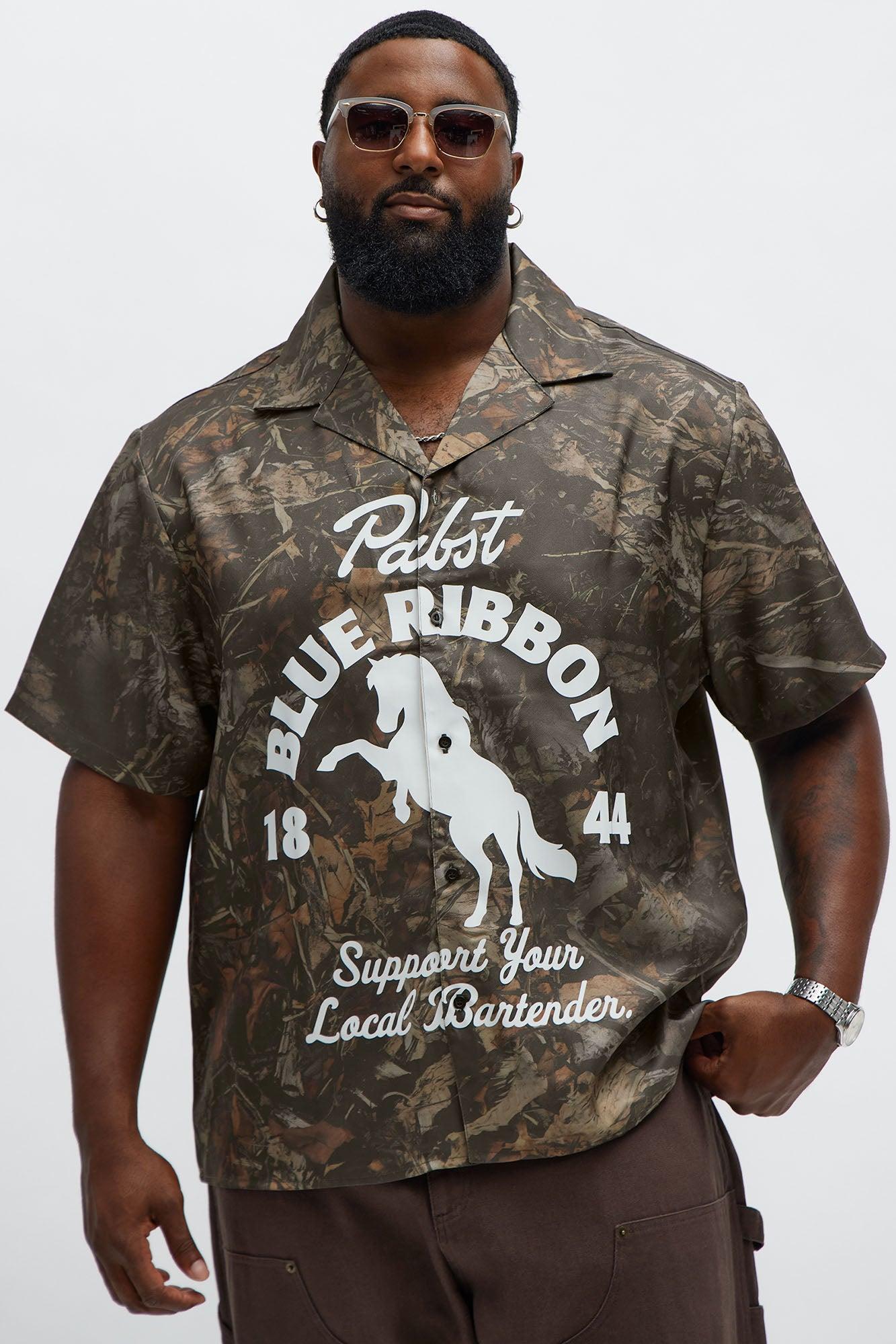 Pabst Blue Ribbon Button Up Shirt - Camouflage Male Product Image