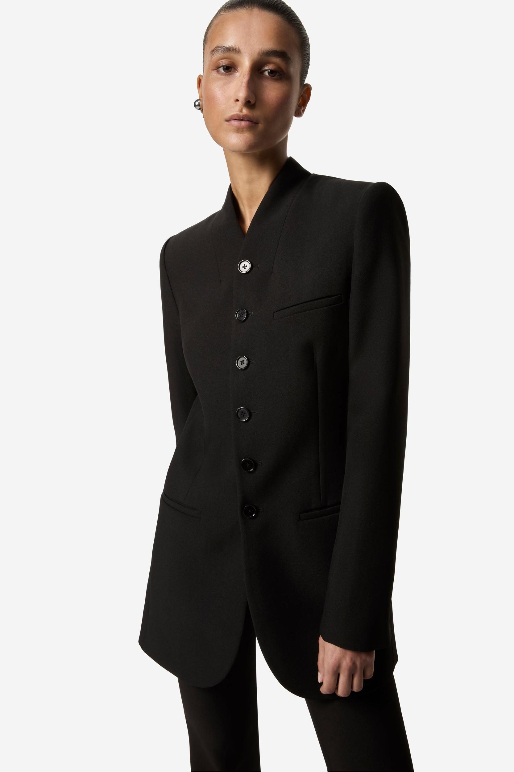 Long Trompe-L'Oeuil Tailored Jacket Product Image