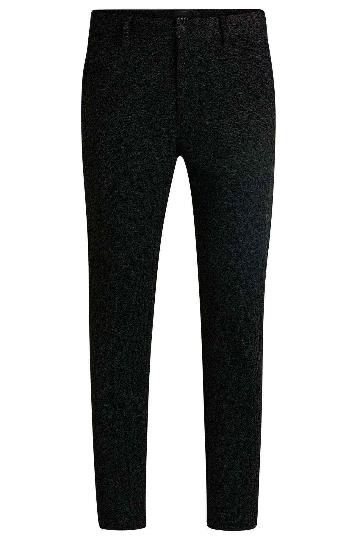 Slim-fit trousers in salt-and-pepper stretch jersey Product Image