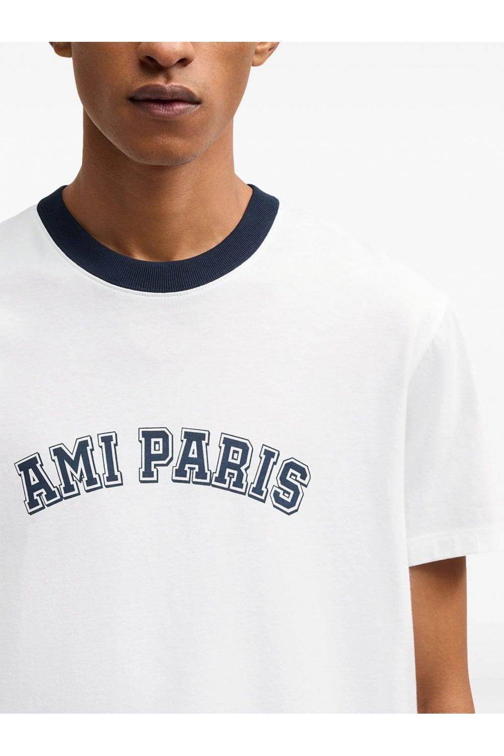 AMI ALEXANDRE MATTIUSSI Ami Paris Organic Cotton Logo Graphic T-shirt In White Product Image