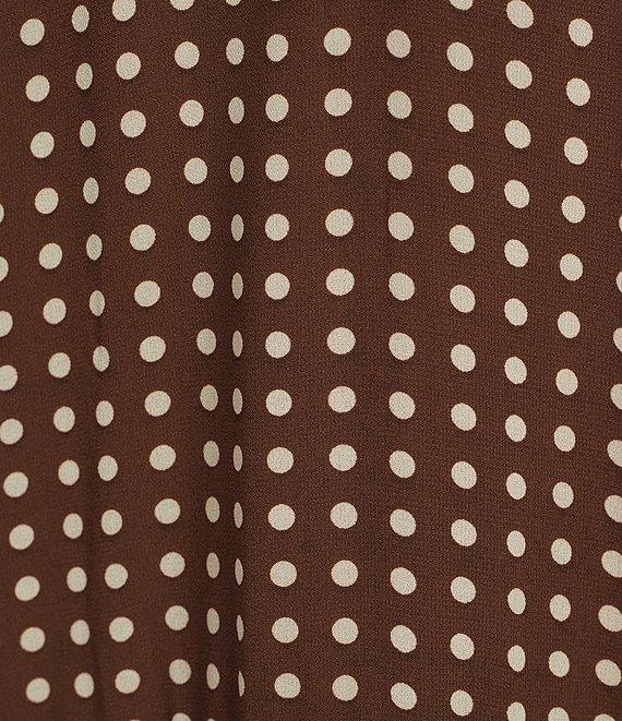 Lucy Paris Cassandra Dotted Chiffon Sweetheart Neck Sleeveless Ruffle Tiered Midi Dress Product Image