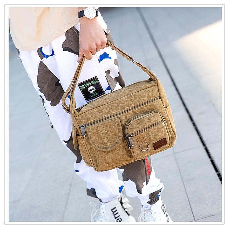 Lior Canvas Tote Bag Messenger Crossbody Shoulder Bag Large Bag with Multiple Pockets Product Image
