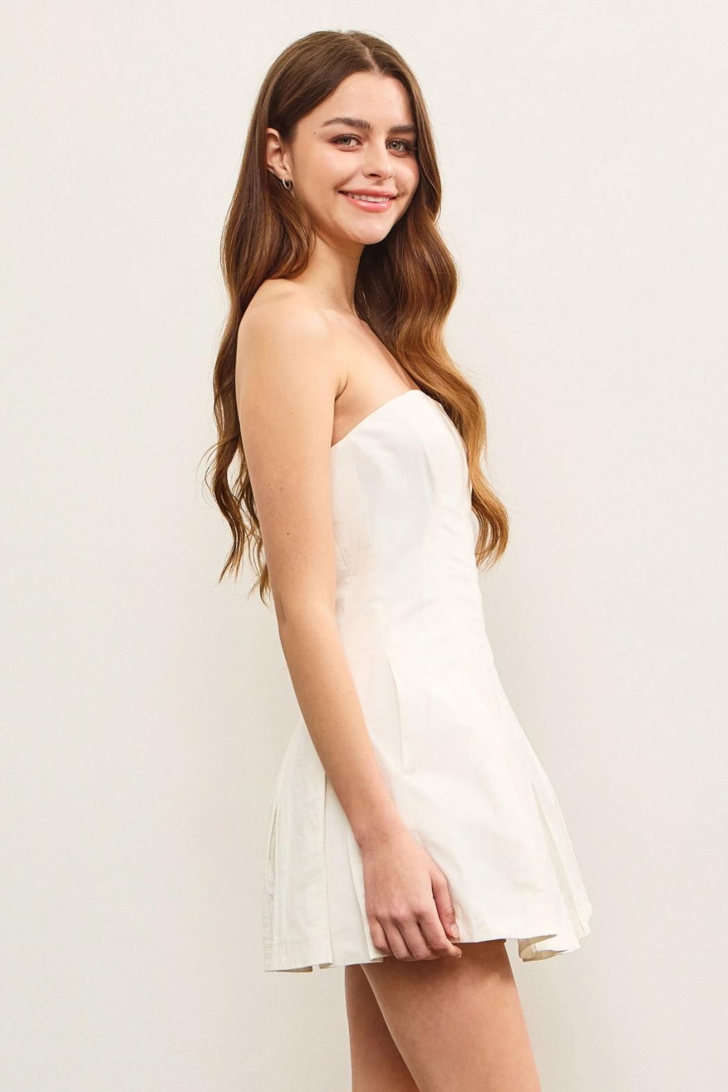 Strapless Pleated Mini Dress Product Image