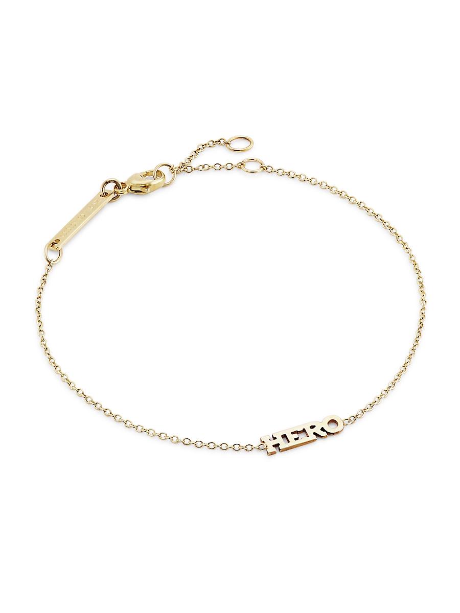 Womens Itty Bitty Words 14K Yellow Gold Hero Bracelet Product Image