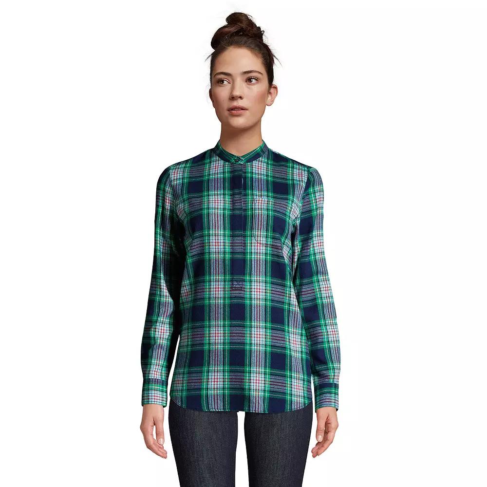 Women's Lands' End Flannel Tunic Shirt,  Product Image