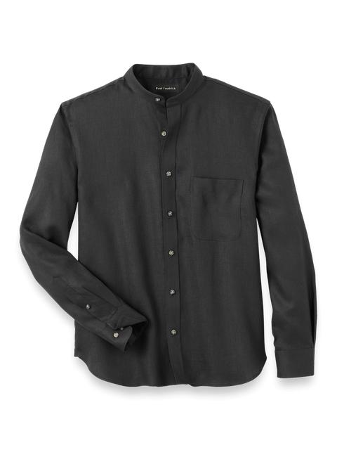 Linen Solid Casual Shirt - Black Product Image