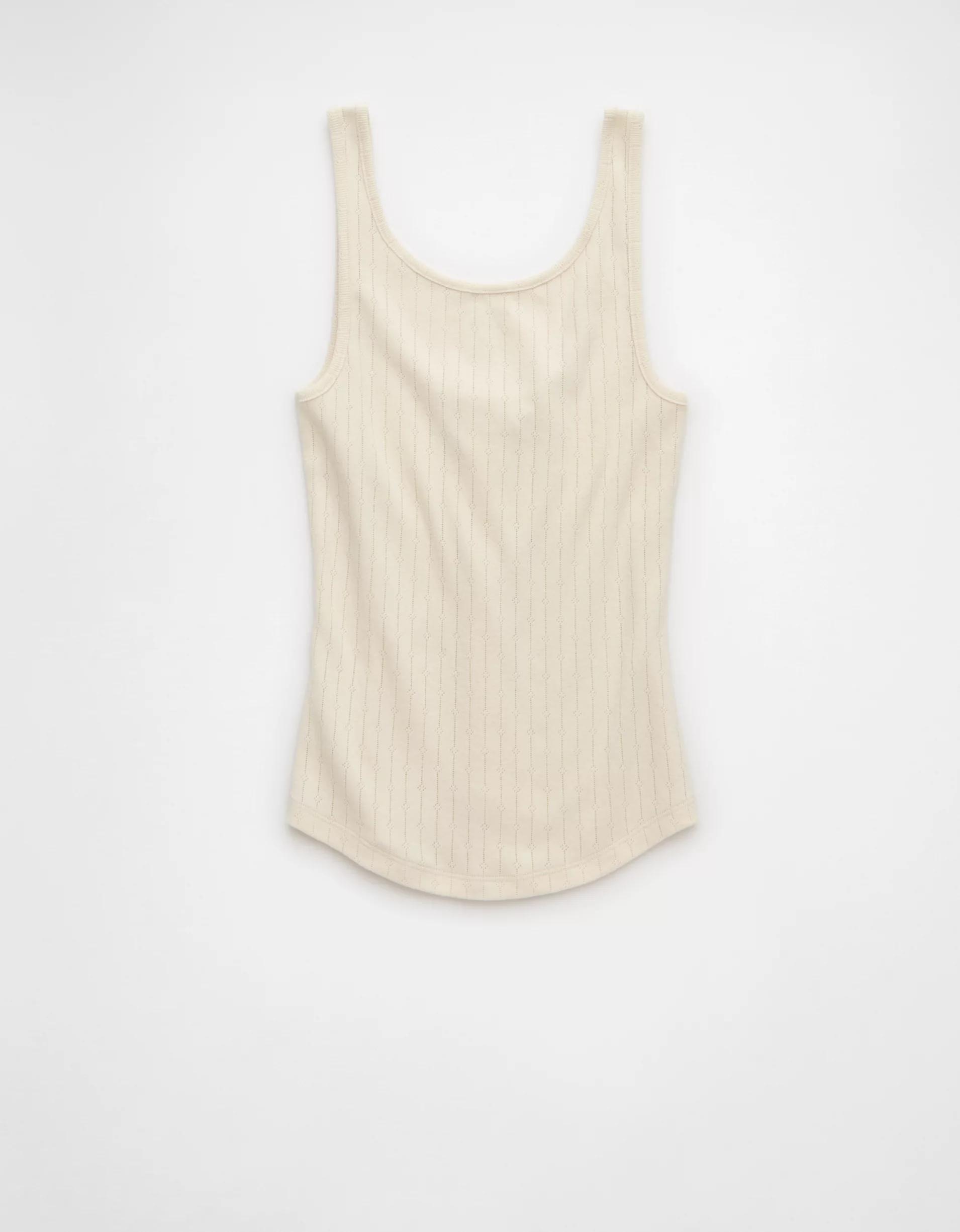 AE Scoop Neck Pointelle Tank Top Product Image
