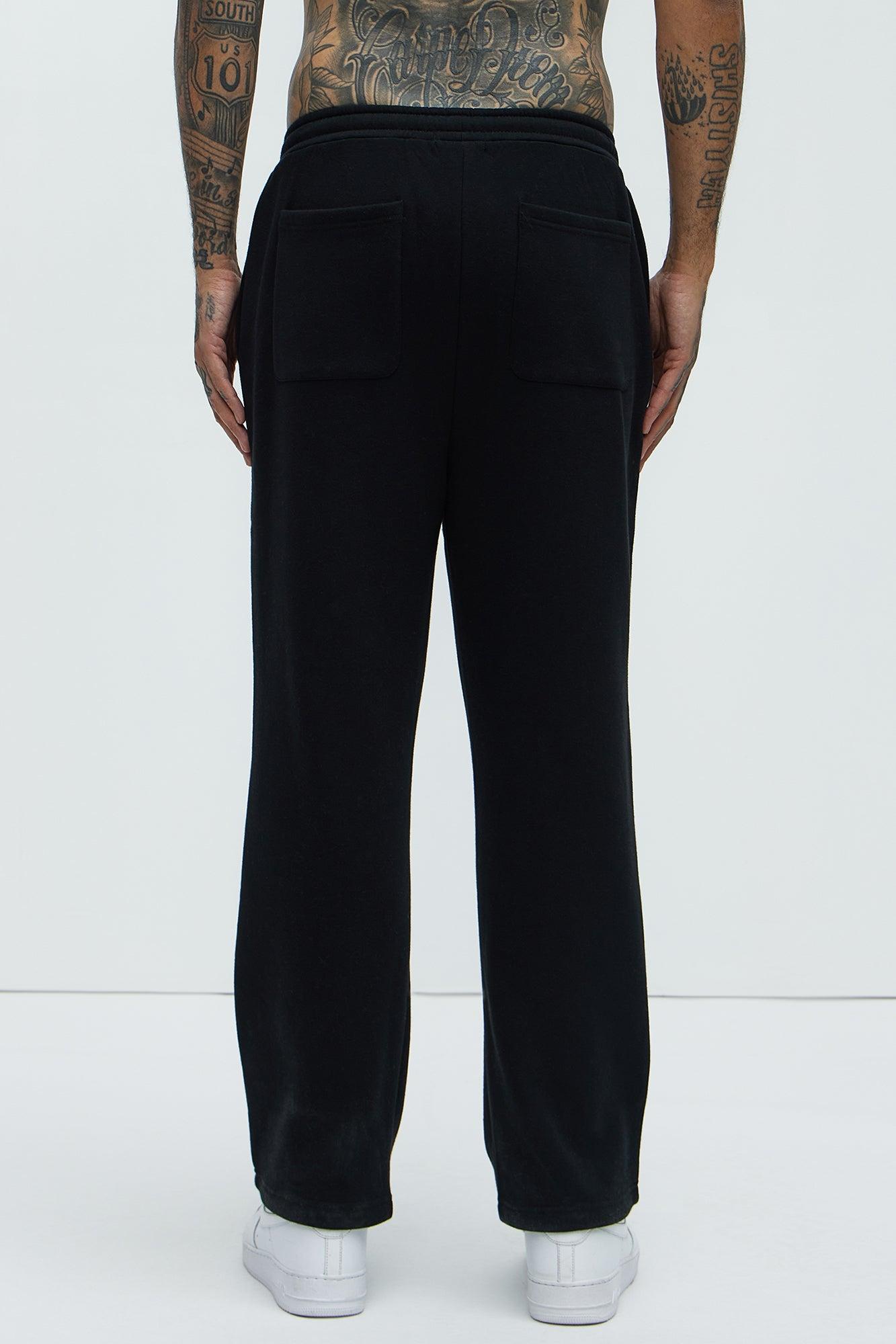Tyson Elm Zip Hem Straight Sweatpants - Black Product Image