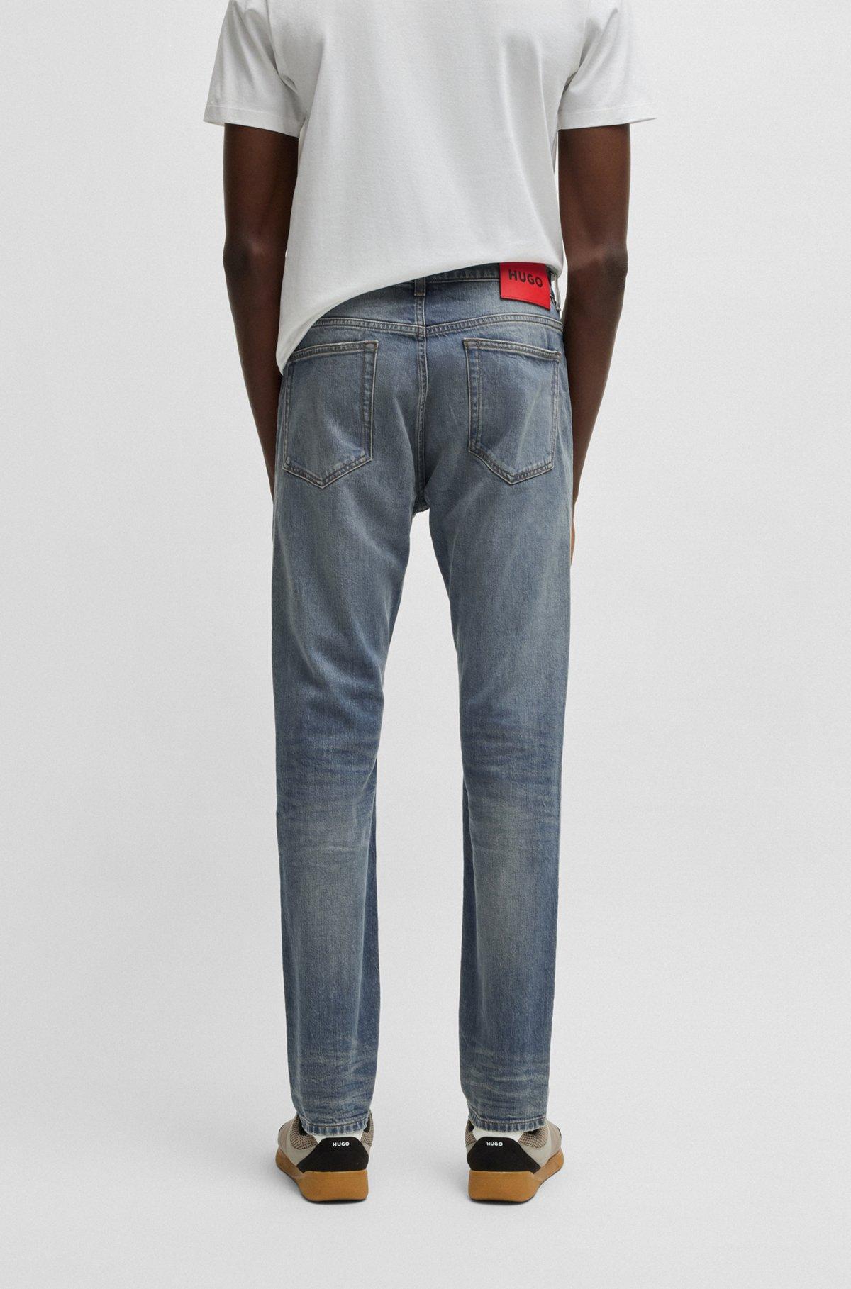 HUGO - Slim-fit jeans in gray-blue comfort-stretch denim - Blue Product Image
