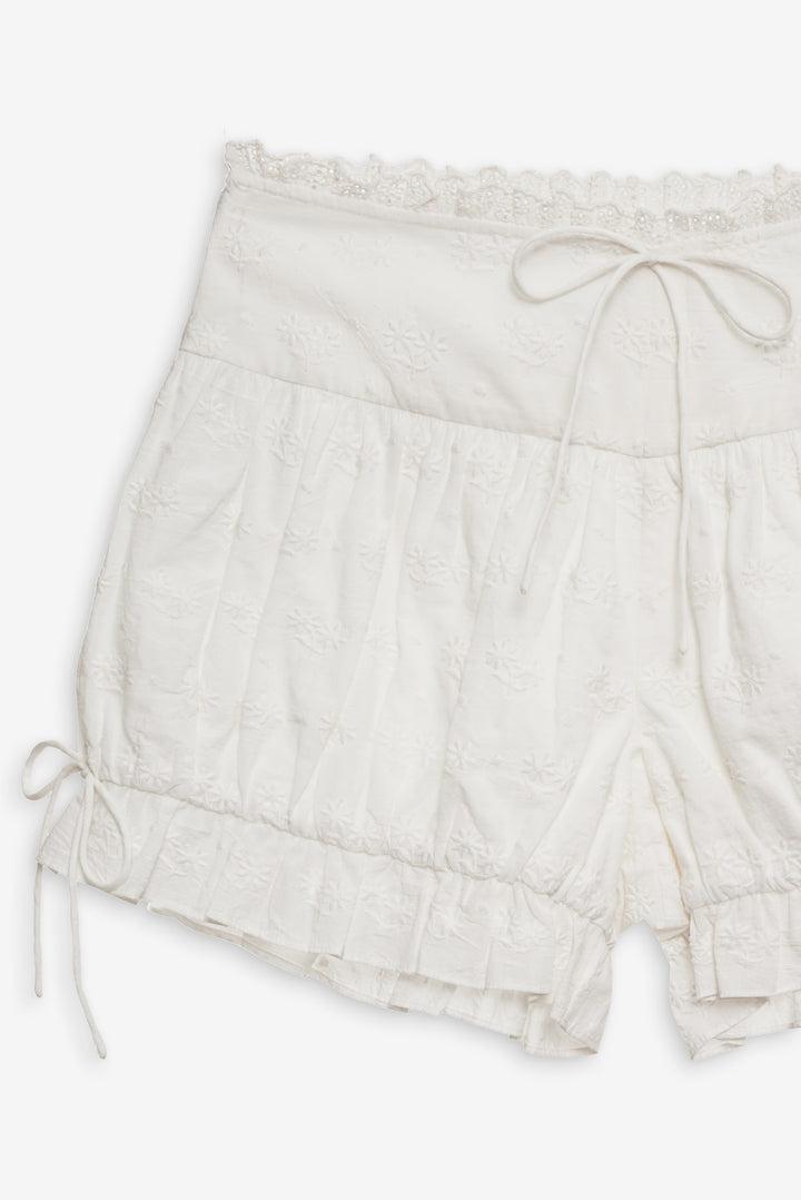 Edie Eyelet Bloomer Short — White Product Image