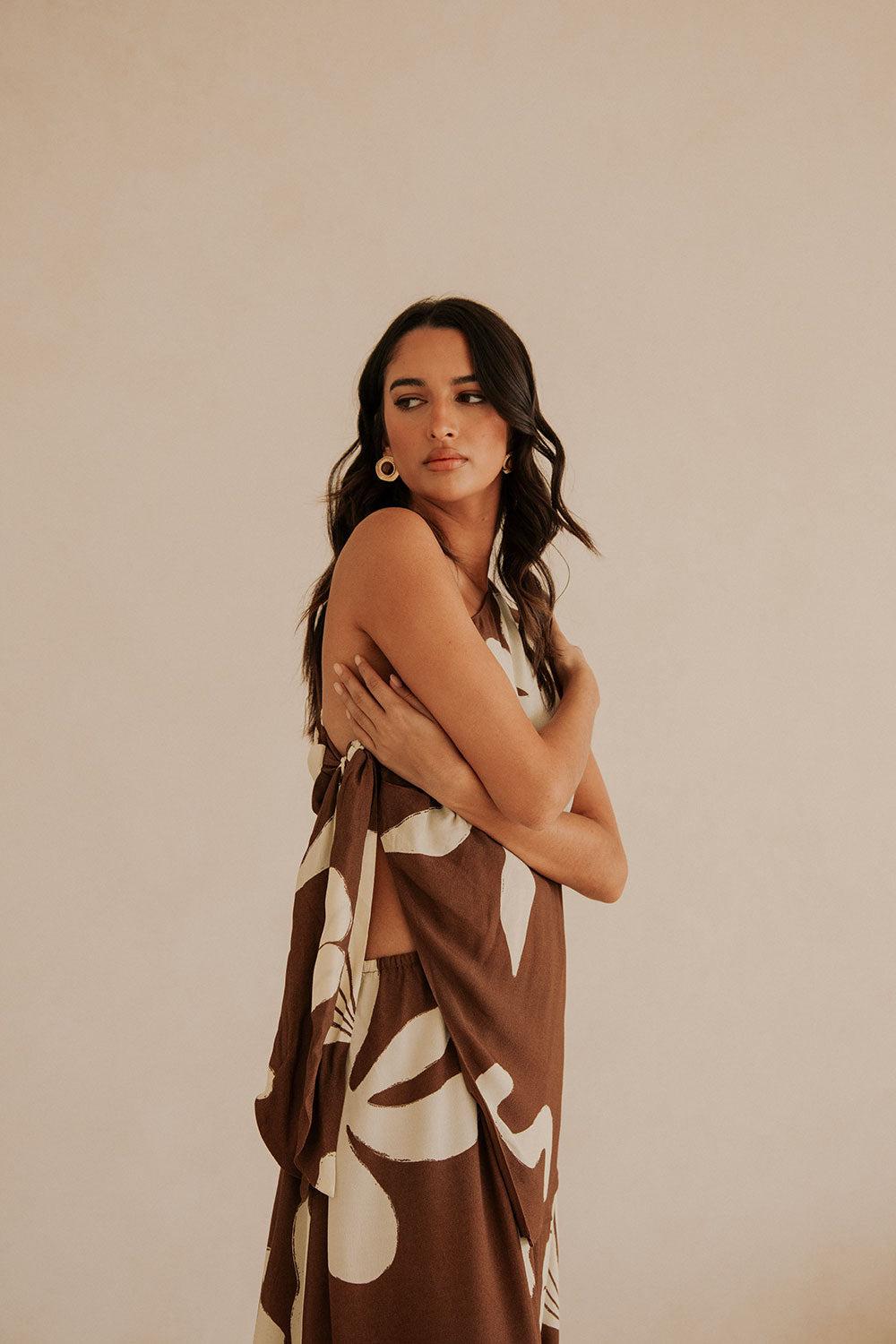 Lessi Dress - Galene Brown Product Image