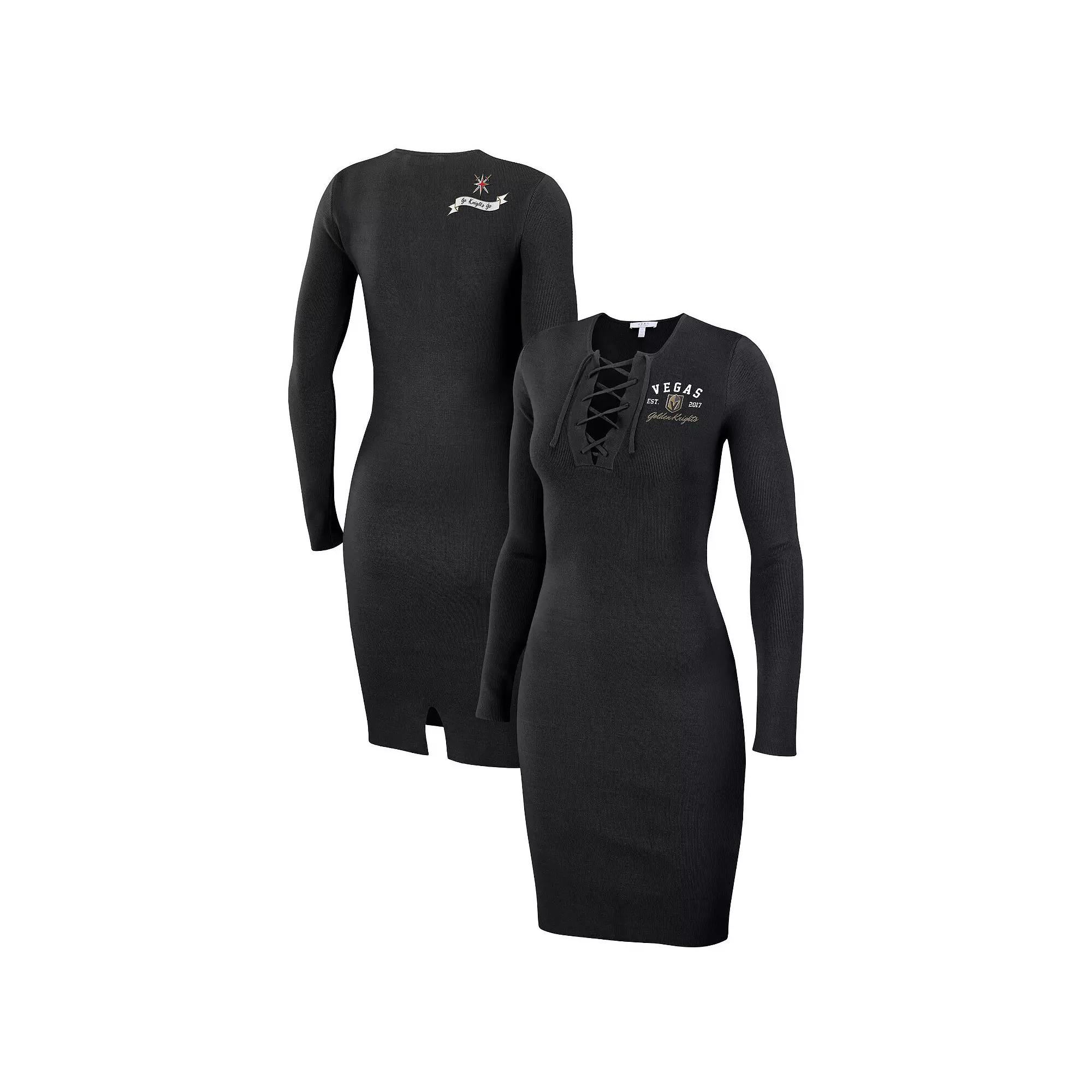 Women's WEAR by Erin Andrews Black Vegas Golden Knights Lace-Up Dress,  Product Image