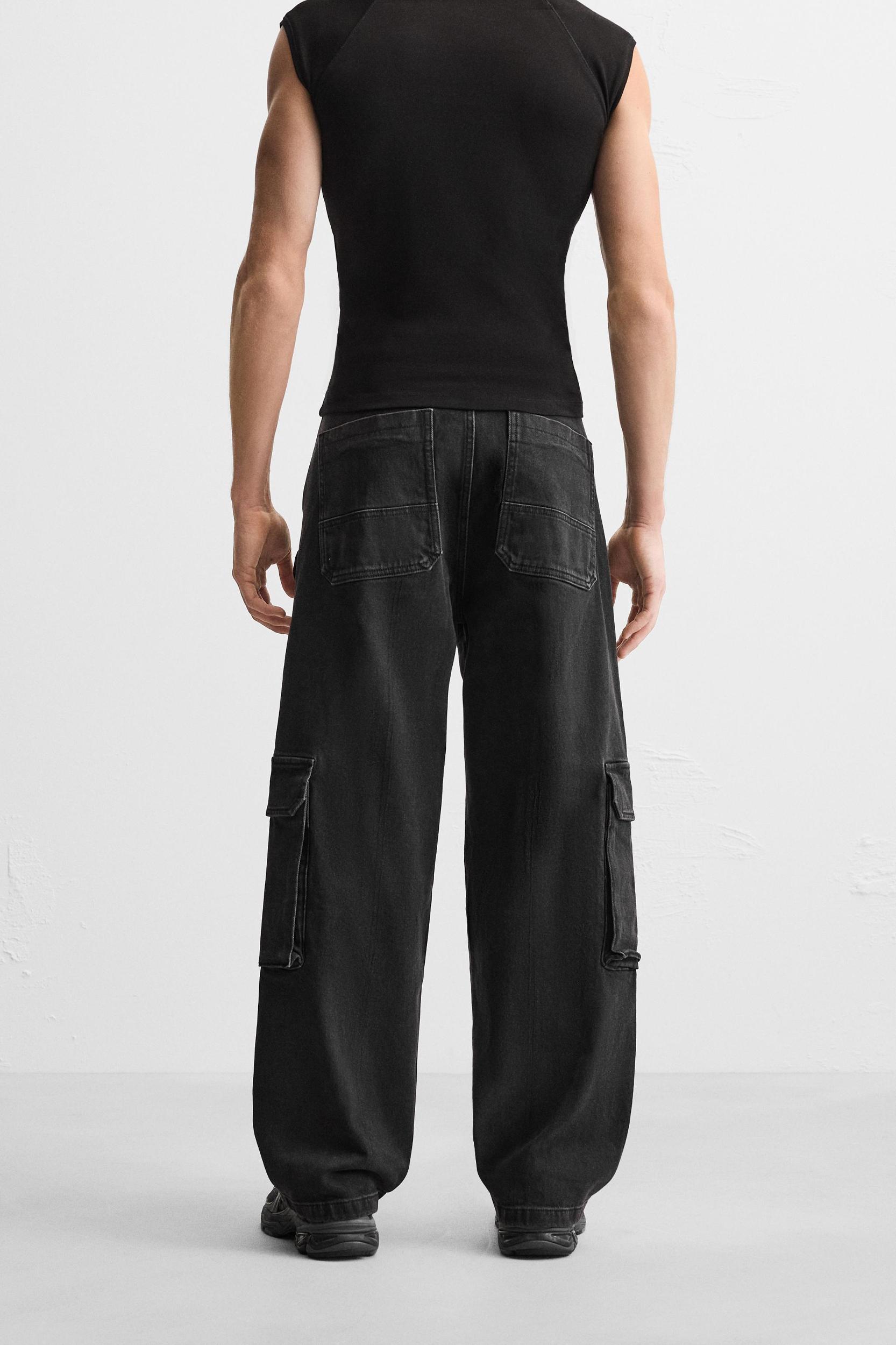 POCKET DENIM CARGO PANTS Product Image