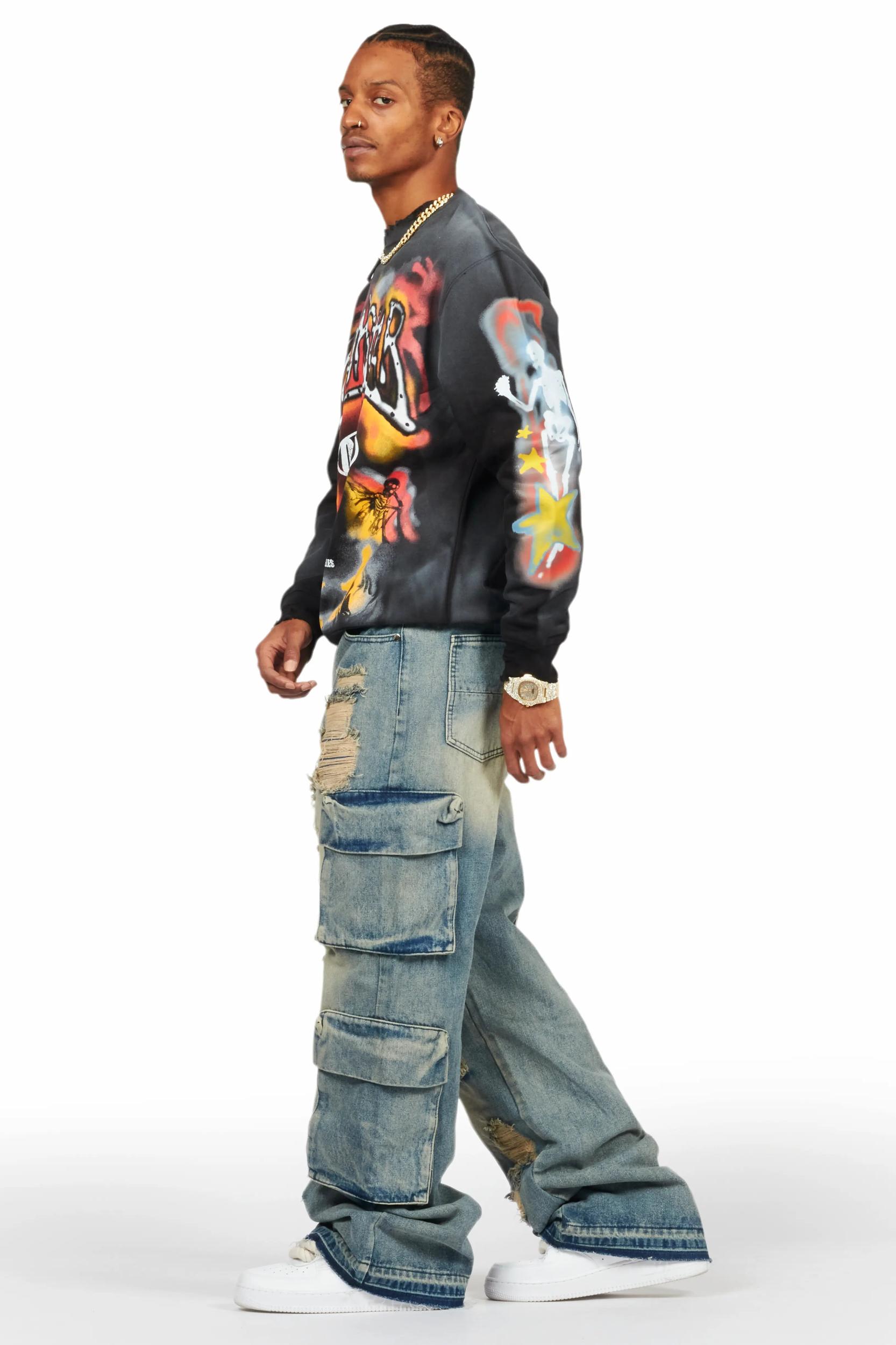 Peppe Blue Baggy Fit Jean Male Product Image