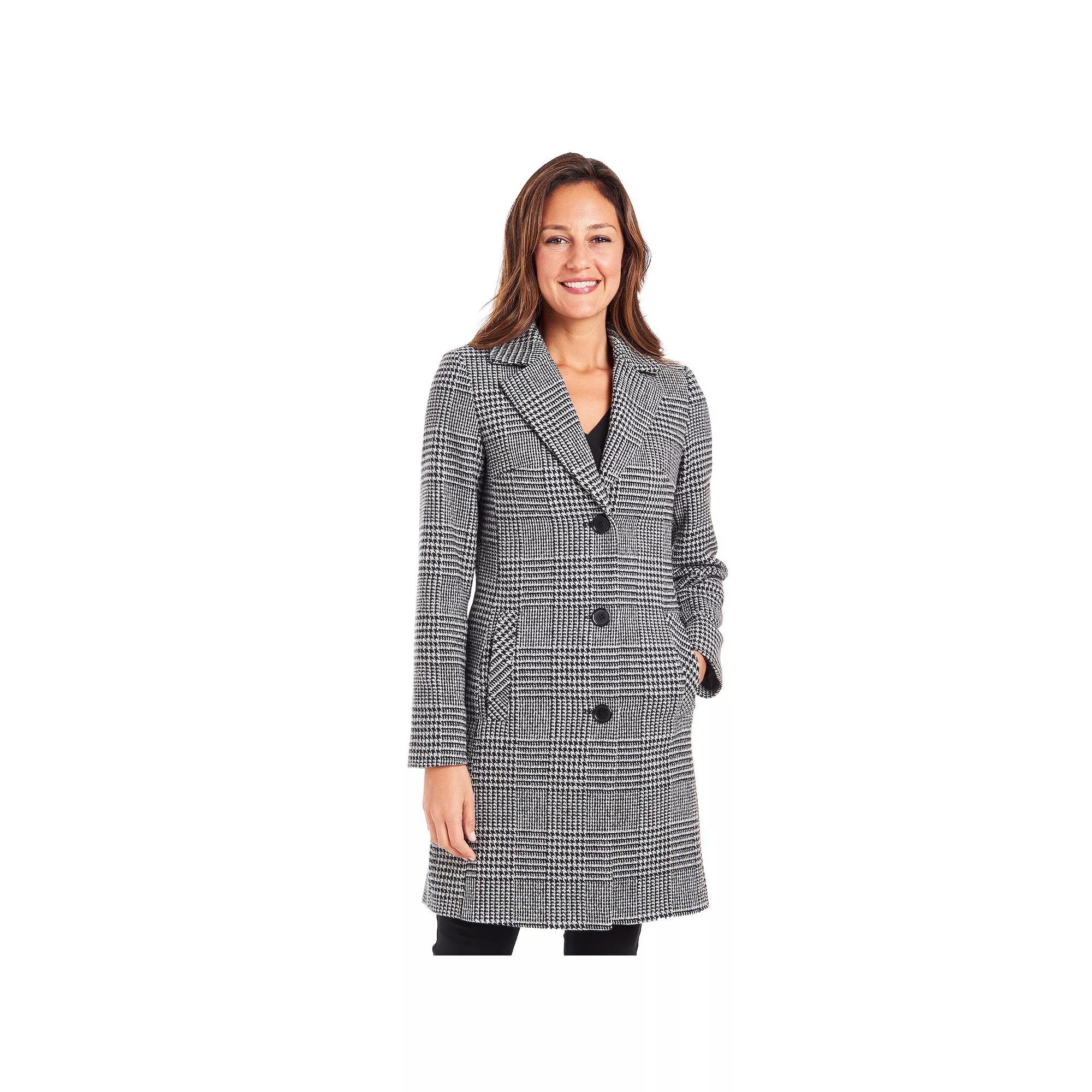Womens Fleet Street Houndstooth Wool Blend Topper Coat Product Image