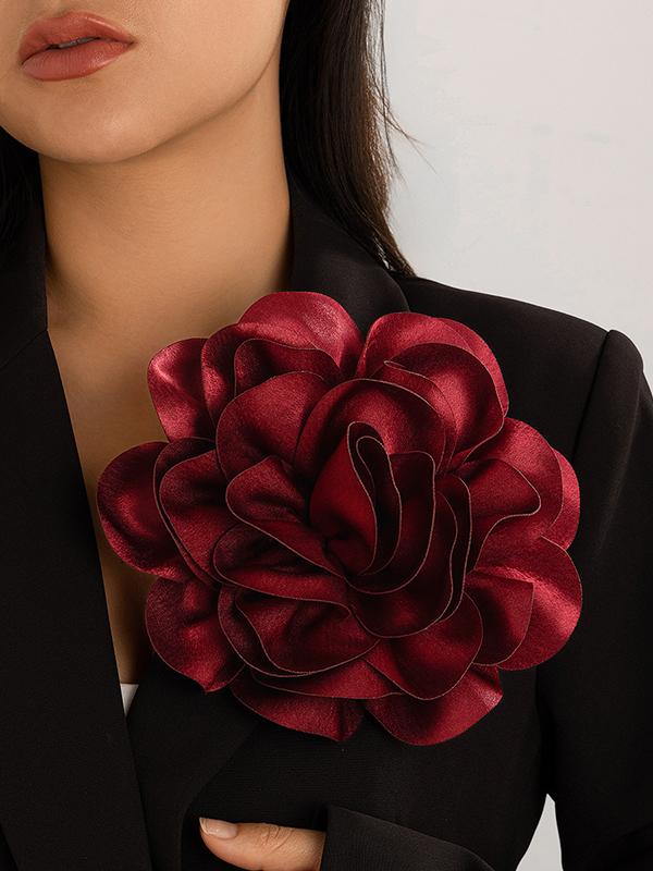 Flower Shape Solid Color Brooch Accessories Product Image