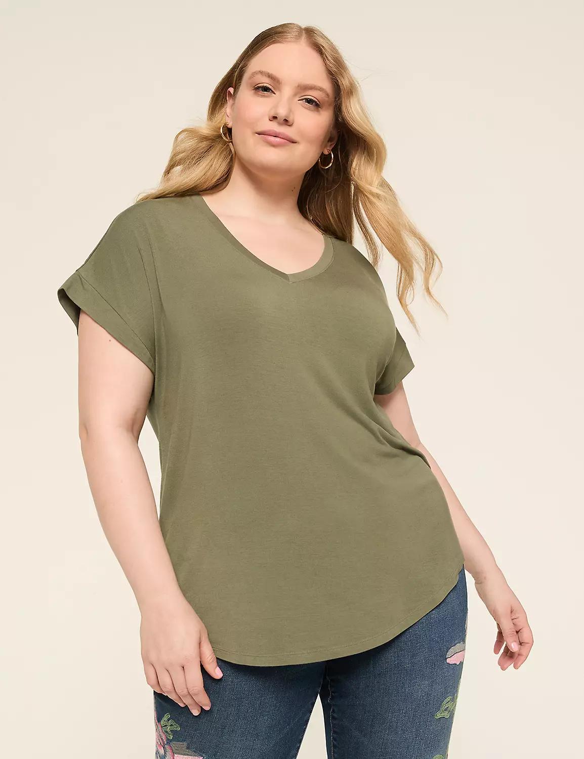DreamFeel V-Neck Dolman-Sleeve Tee Product Image
