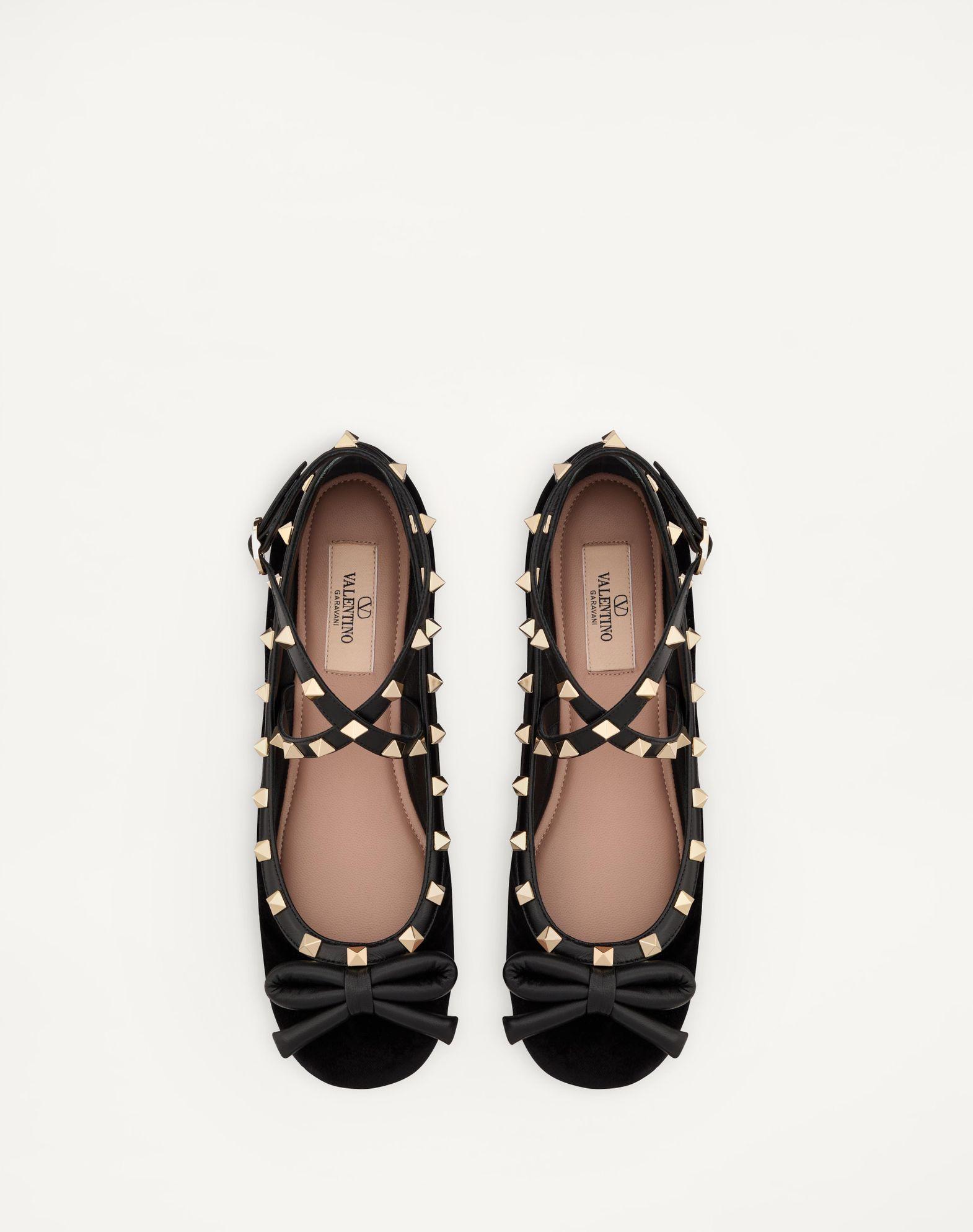 Rockstud Velvet Ballerina Product Image