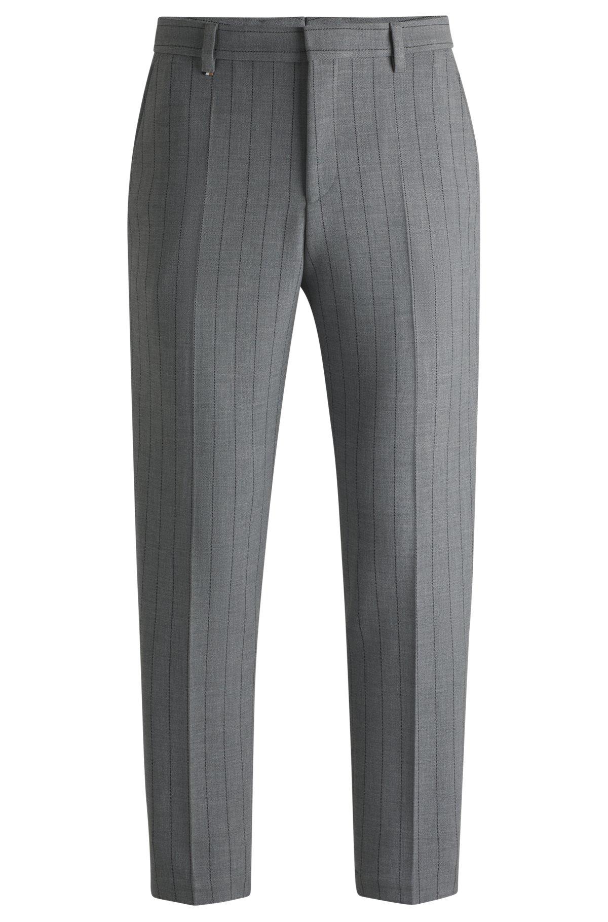 Tapered-fit trousers in pinstripe stretch fabric Product Image
