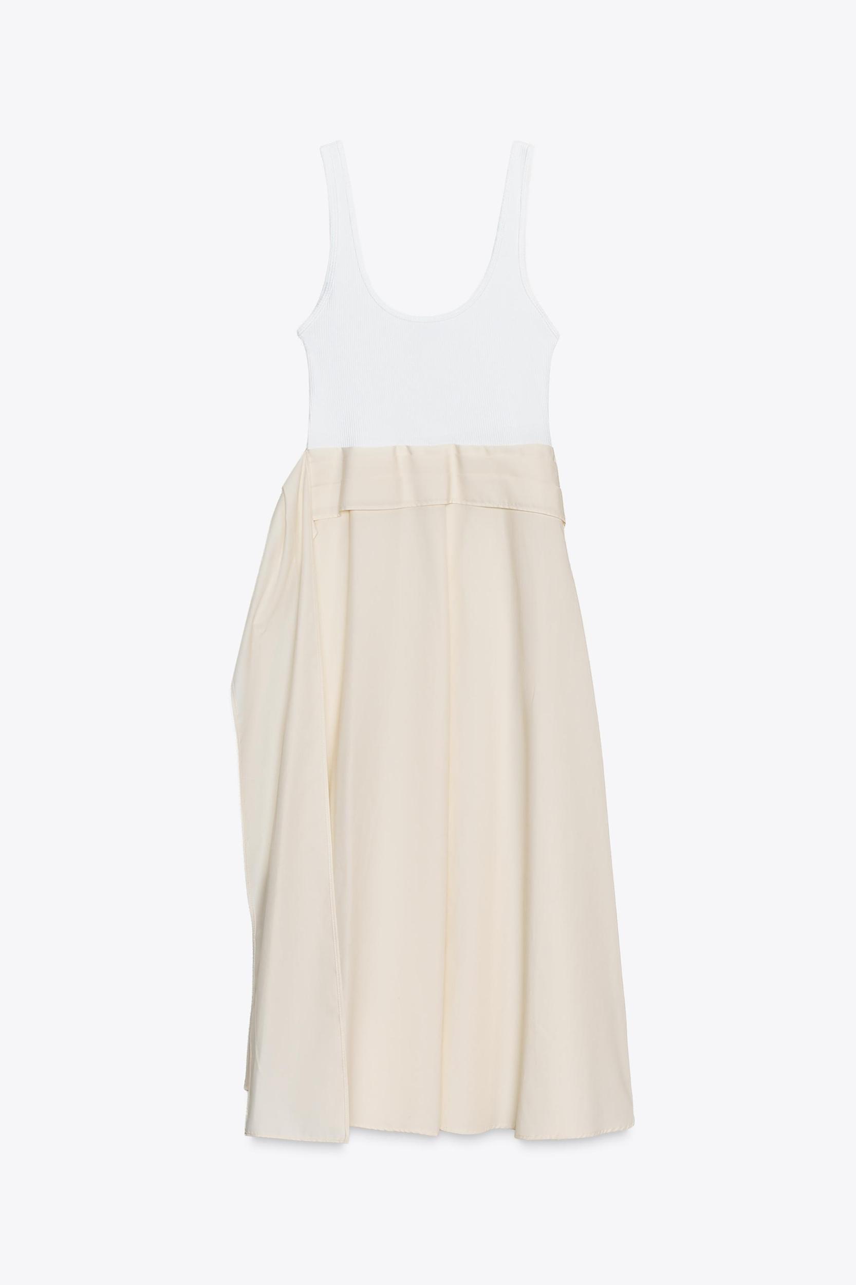 CONTRAST PLEATED DRESS Product Image