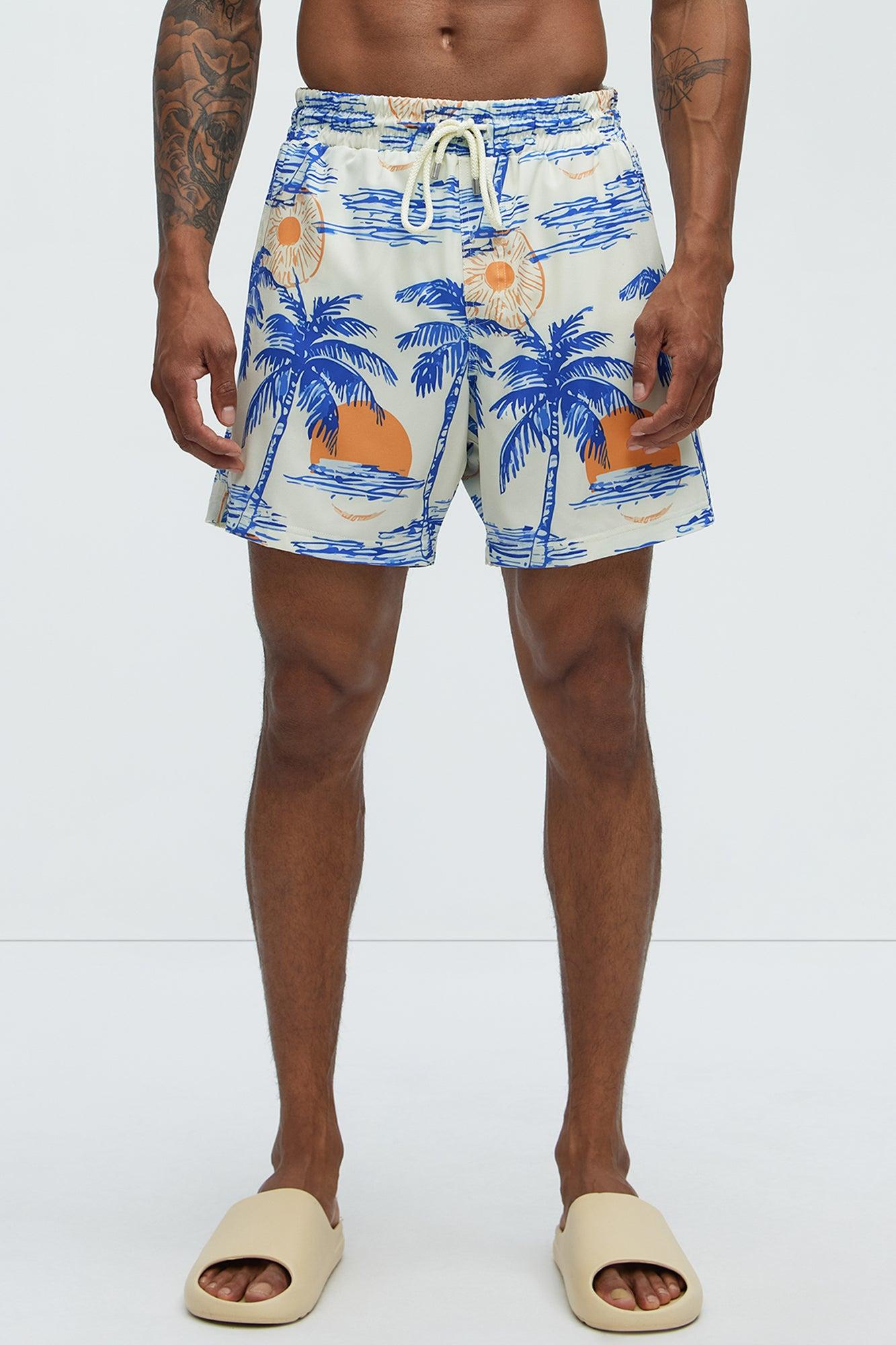 Watercolor City Printed Swim Classic Trunk - Multi Color Product Image