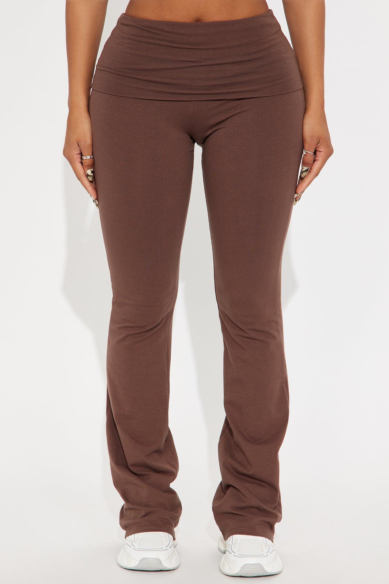 Adriana Foldover Flare Pant - Chocolate Product Image