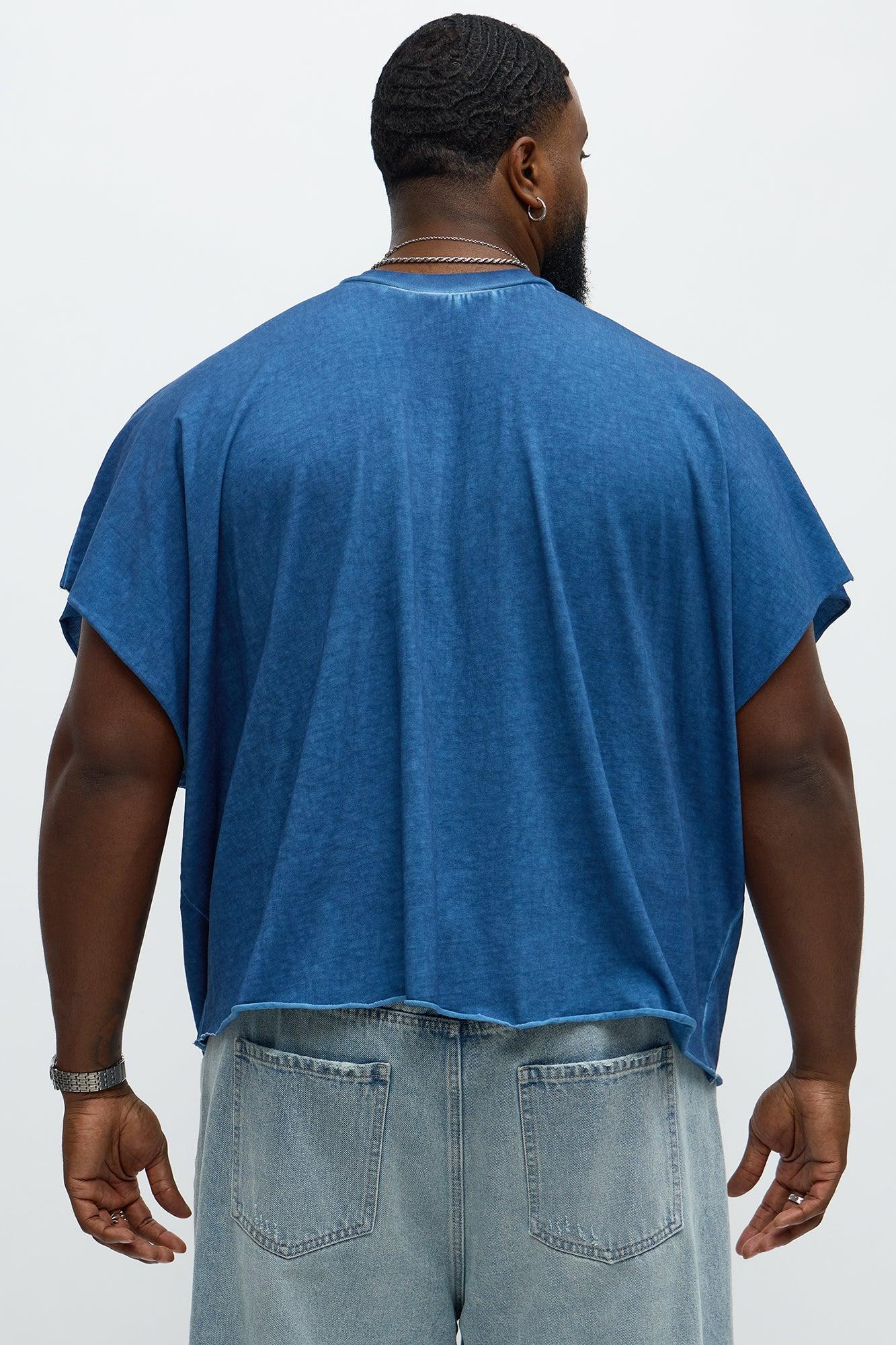 Oversized Float Heavy Jersey Muscle Tee - Navy Male Product Image