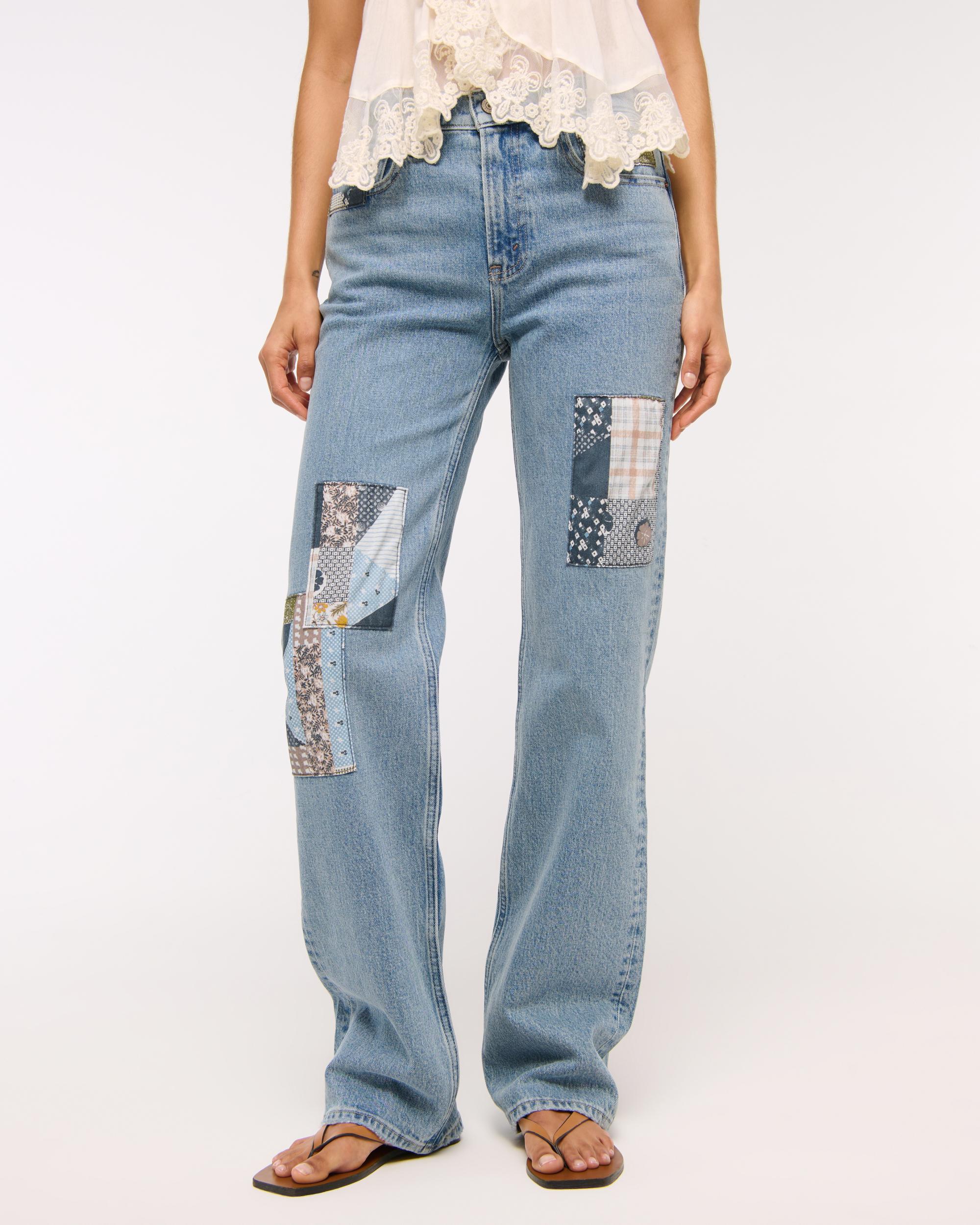 High Rise 90s Relaxed Patchwork Jean Product Image