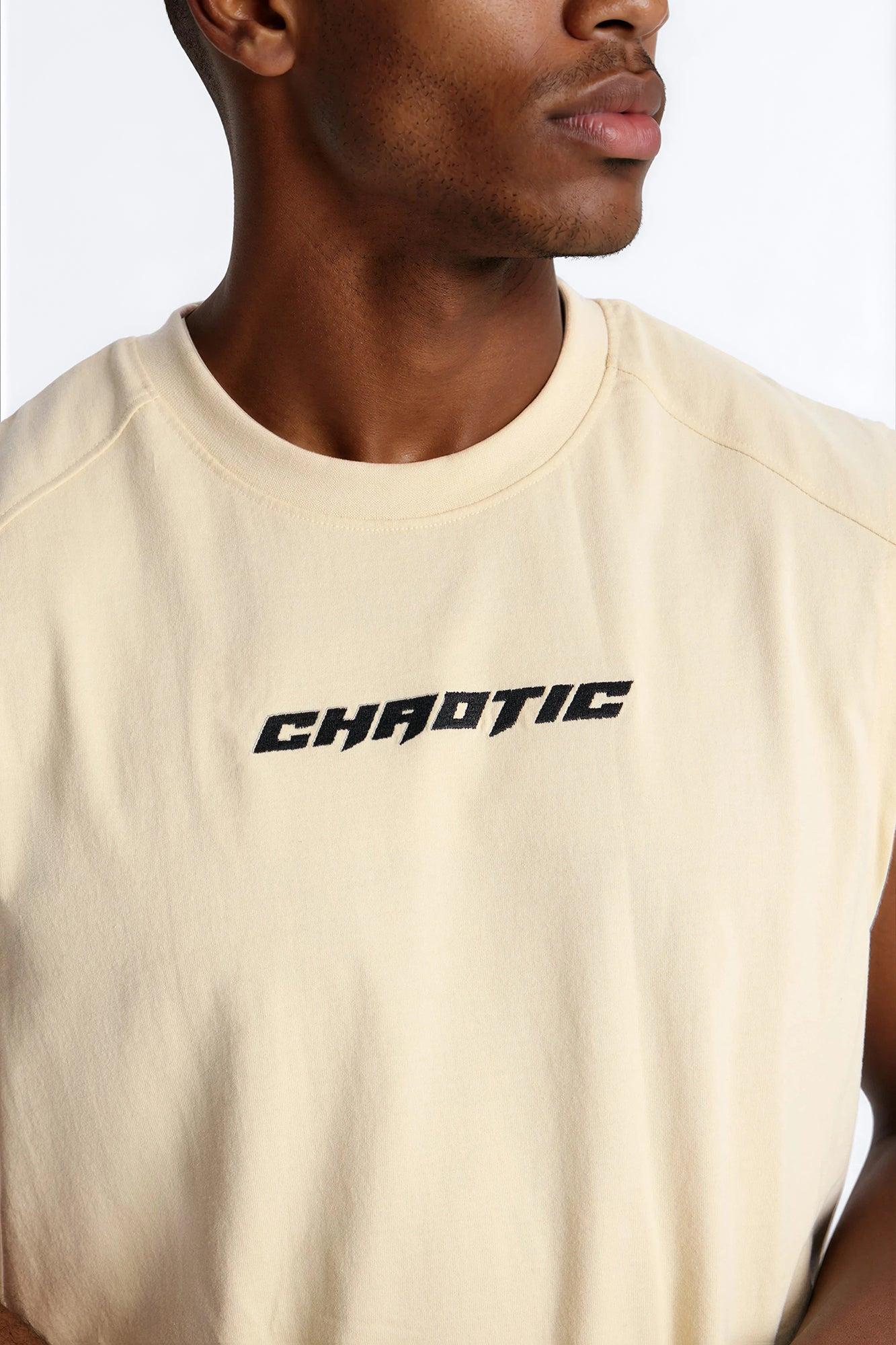 Chaotic Tribal Muscle Tee - Cream Male Product Image