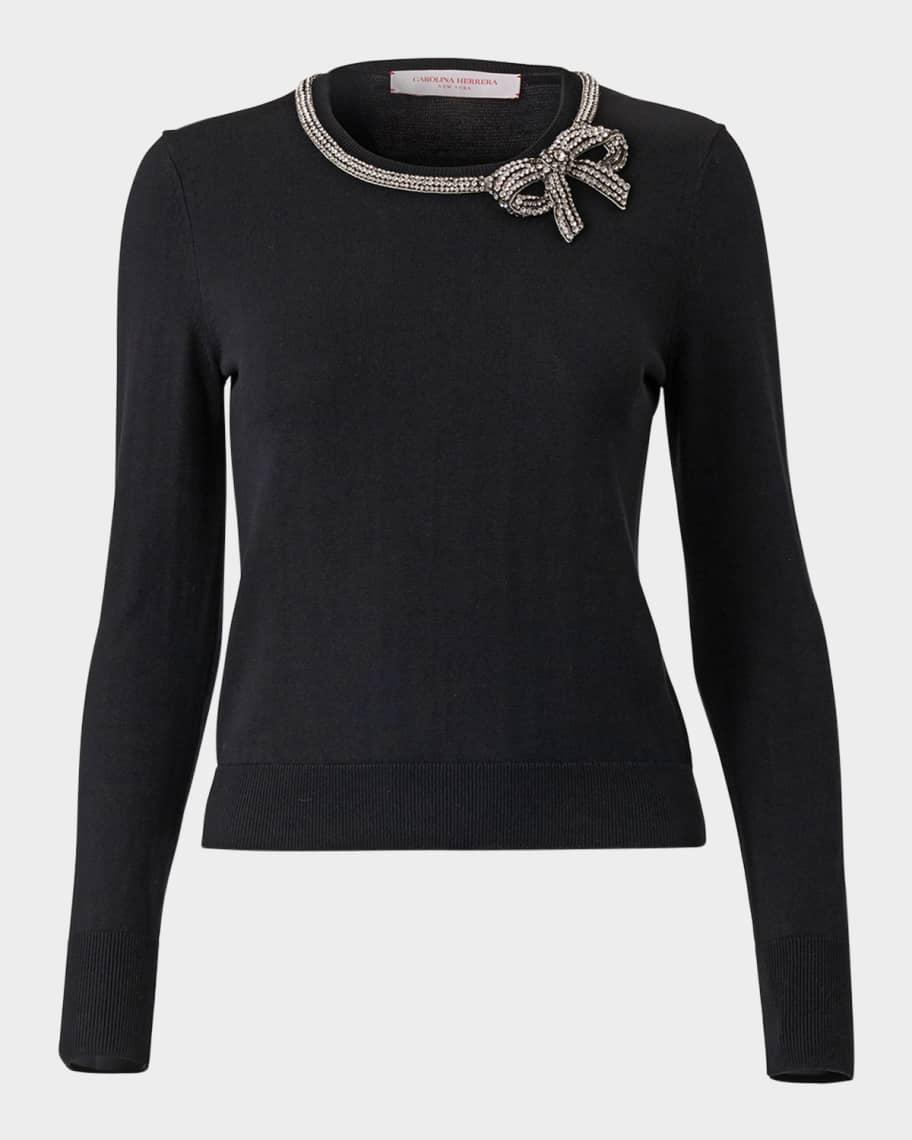 Crystal Bow Crewneck Sweater Product Image