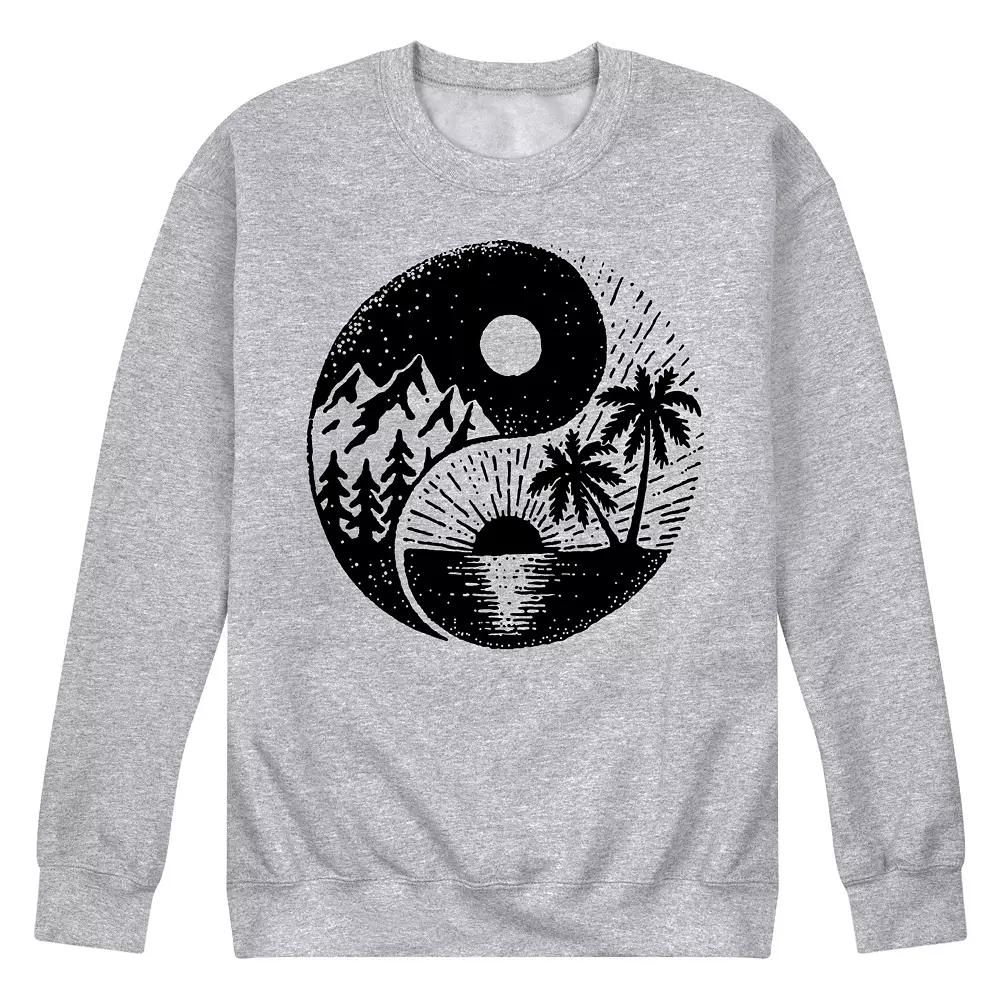 Men's Yin Yang Mountains Sea Fleece Sweatshirt,  Product Image