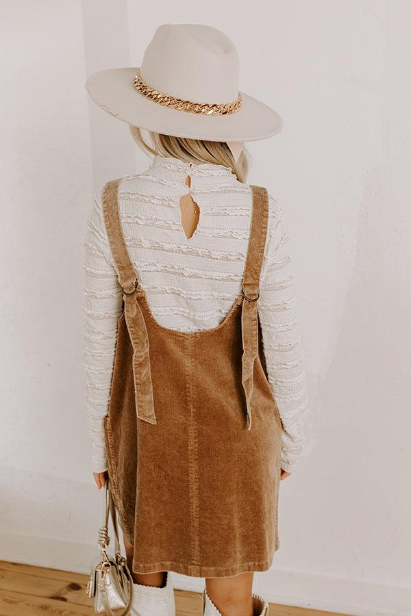 Uptown Manhattan Corduroy Mini Dress in Mocha Product Image