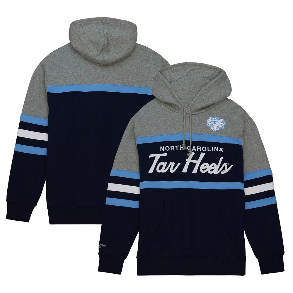 Men's Mitchell & Ness  Navy North Carolina Tar Heels Head Coach Pullover Hoodie, Size: Large, Blue Product Image