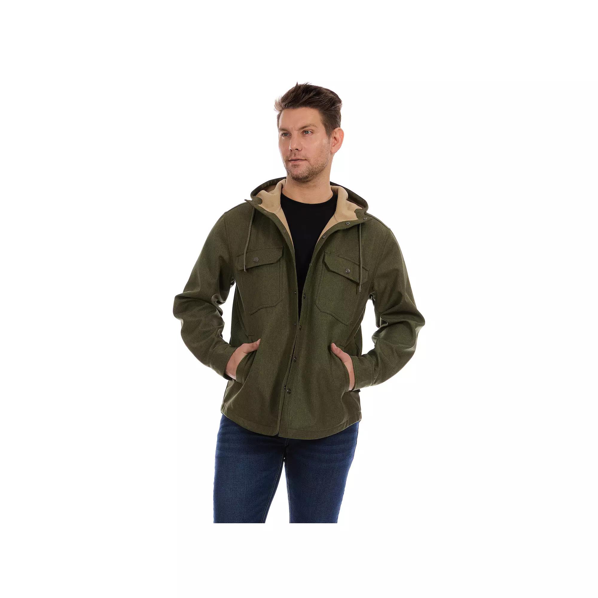 Men's Bass Creek Outfitters® Twill Softshell Bonded with Fleece Hooded Jacket,  Product Image