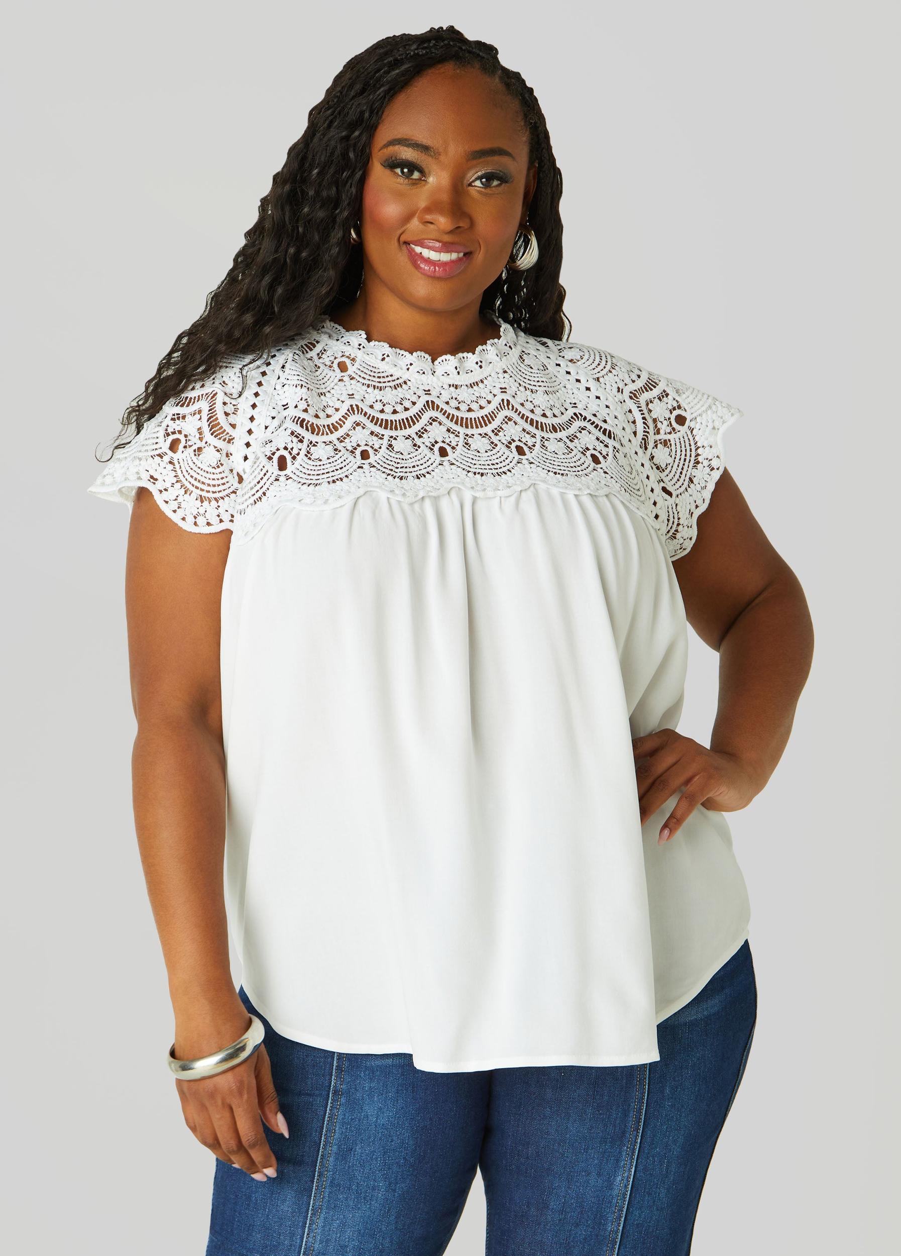 Crochet Paneled Blouse Product Image