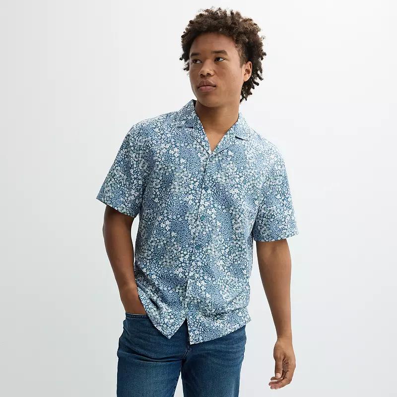 Mens Birch x Black Short-Sleeve Mini Floral Woven Camp Shirt Product Image