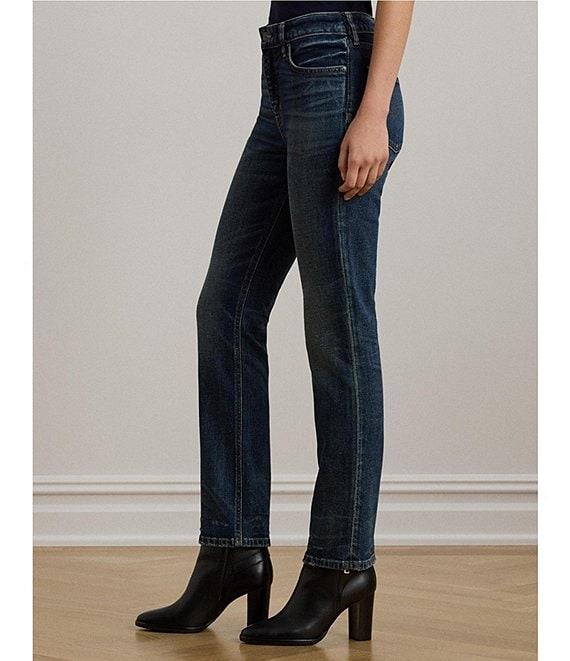 Lauren Ralph Lauren High Rise Straight Leg Ankle Jeans Product Image