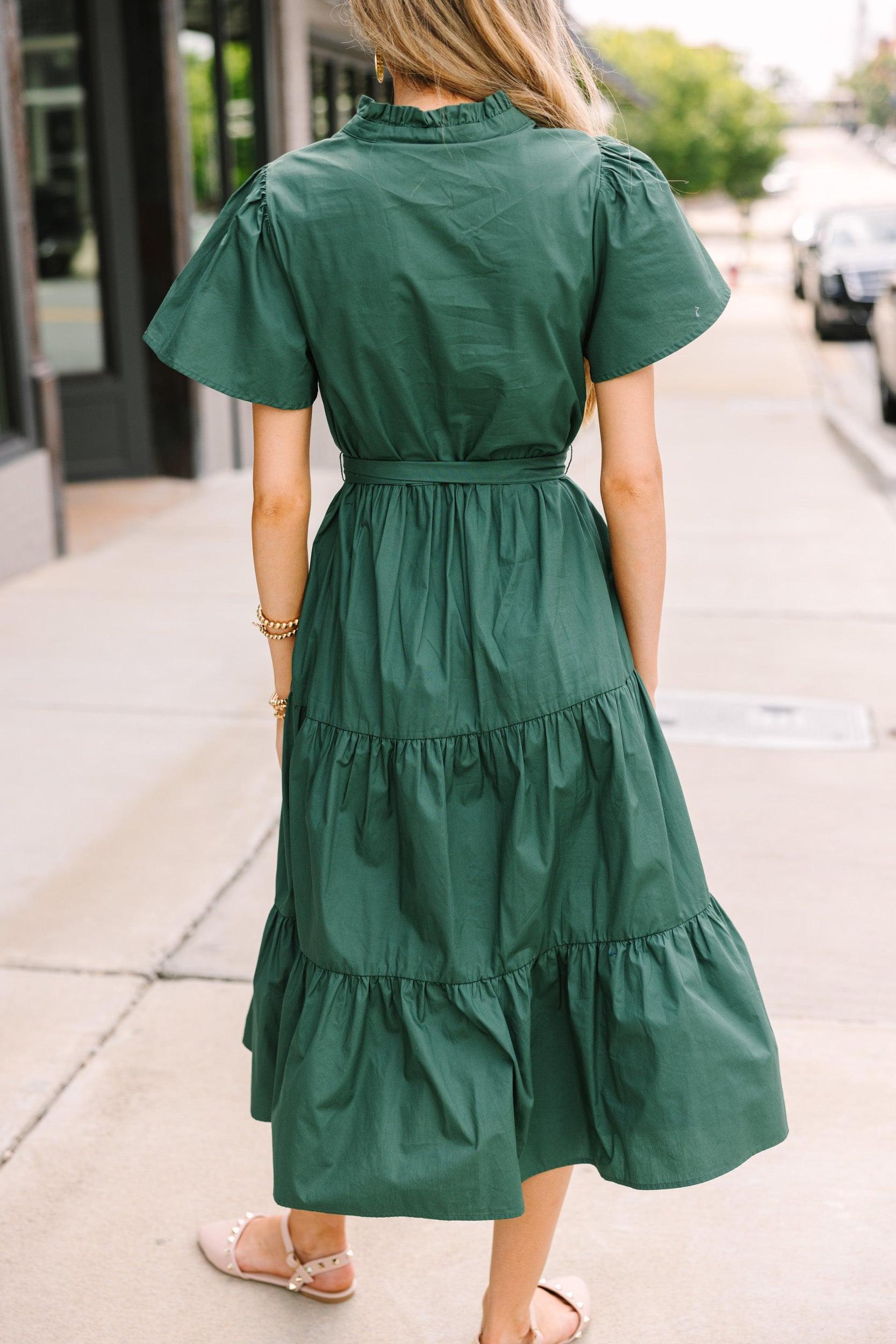 Sugarlips: Get What You Need Emerald Green Tiered Midi Dress Female Product Image