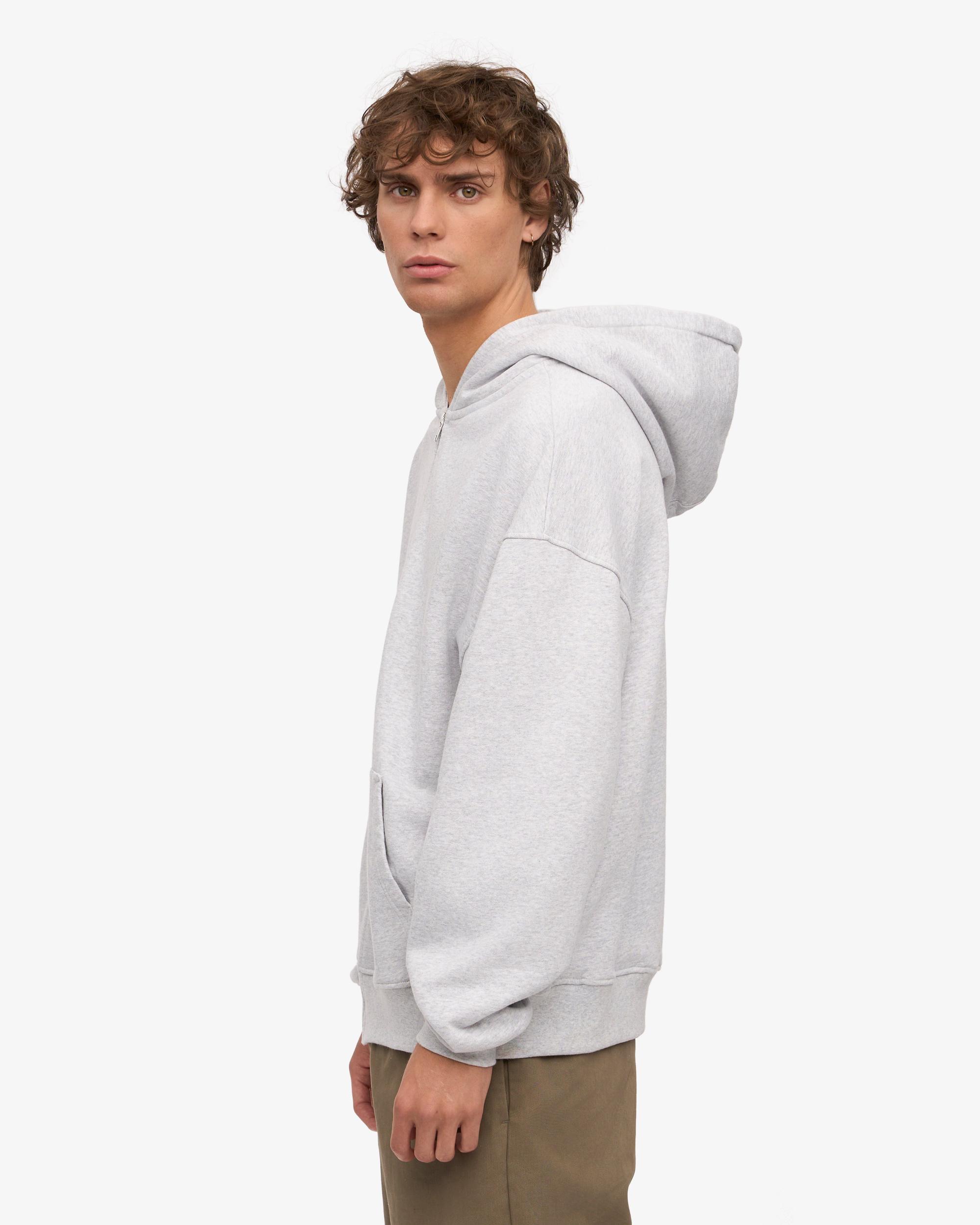 Organic Oversized Zip Hood - Snow Melange Product Image