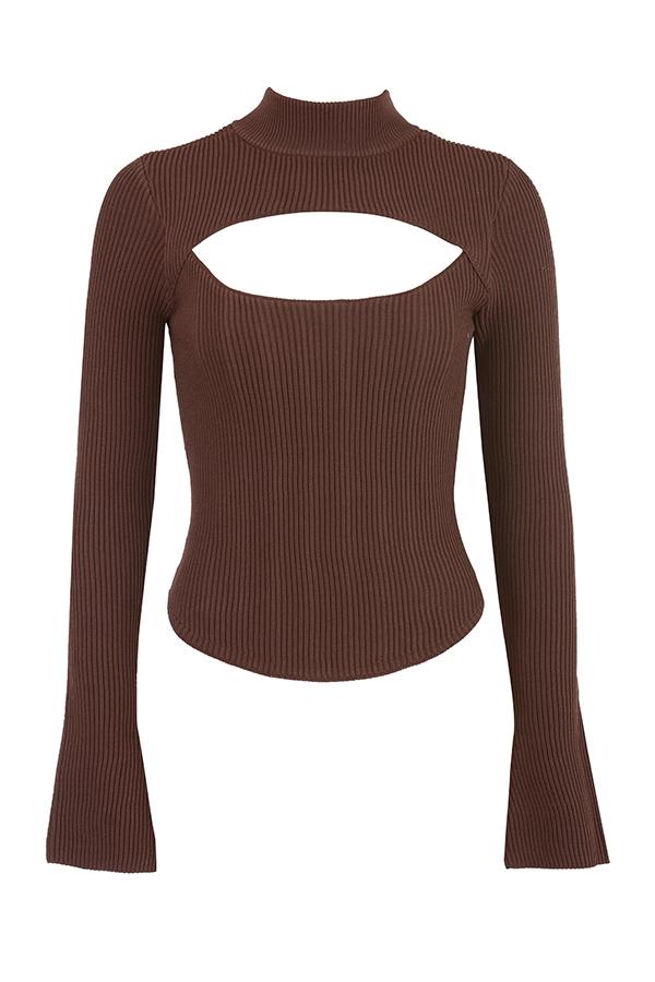 Georgina  cocoa knitted corset Product Image