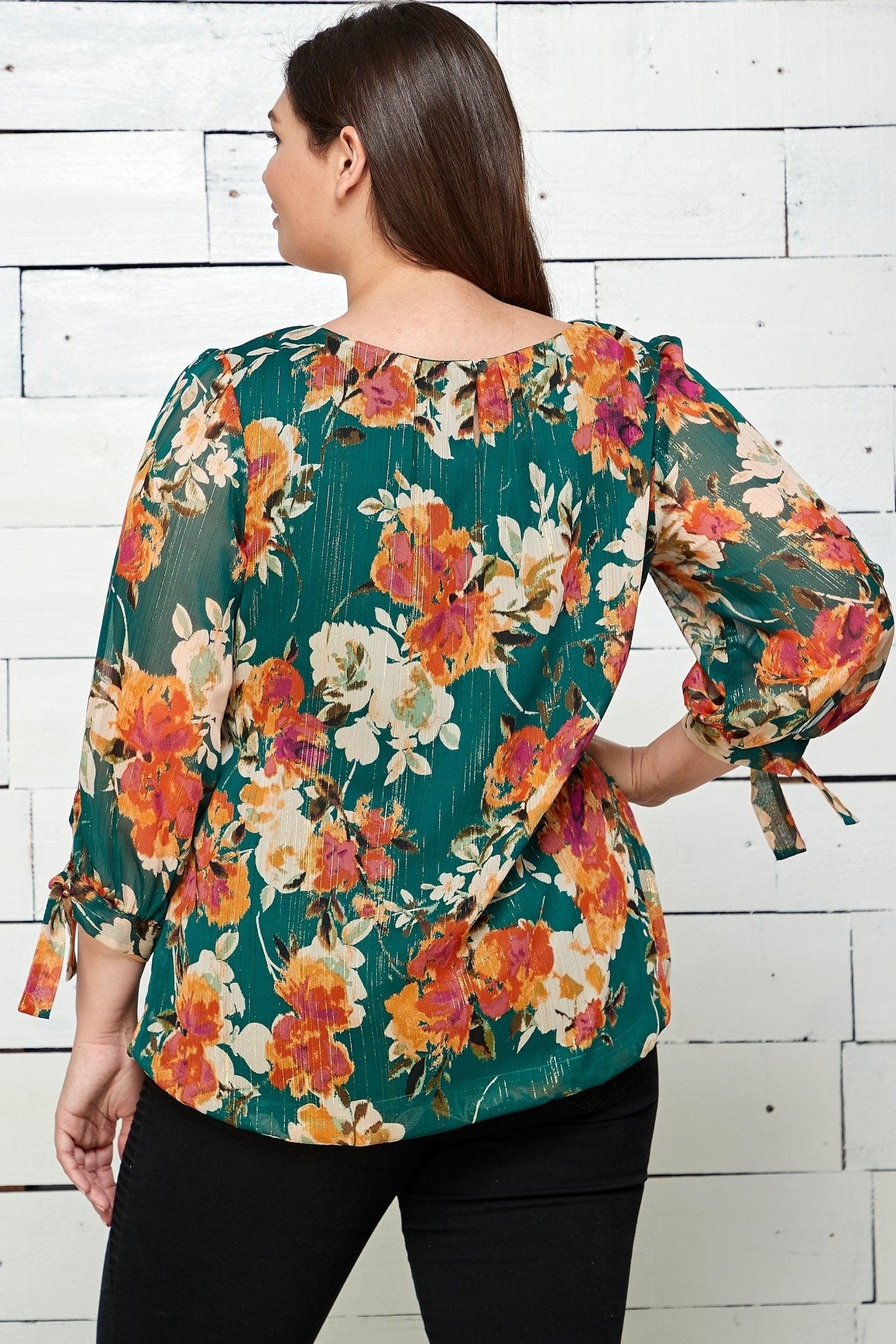 Marigold Print Chiffon Blouse - Plus Product Image