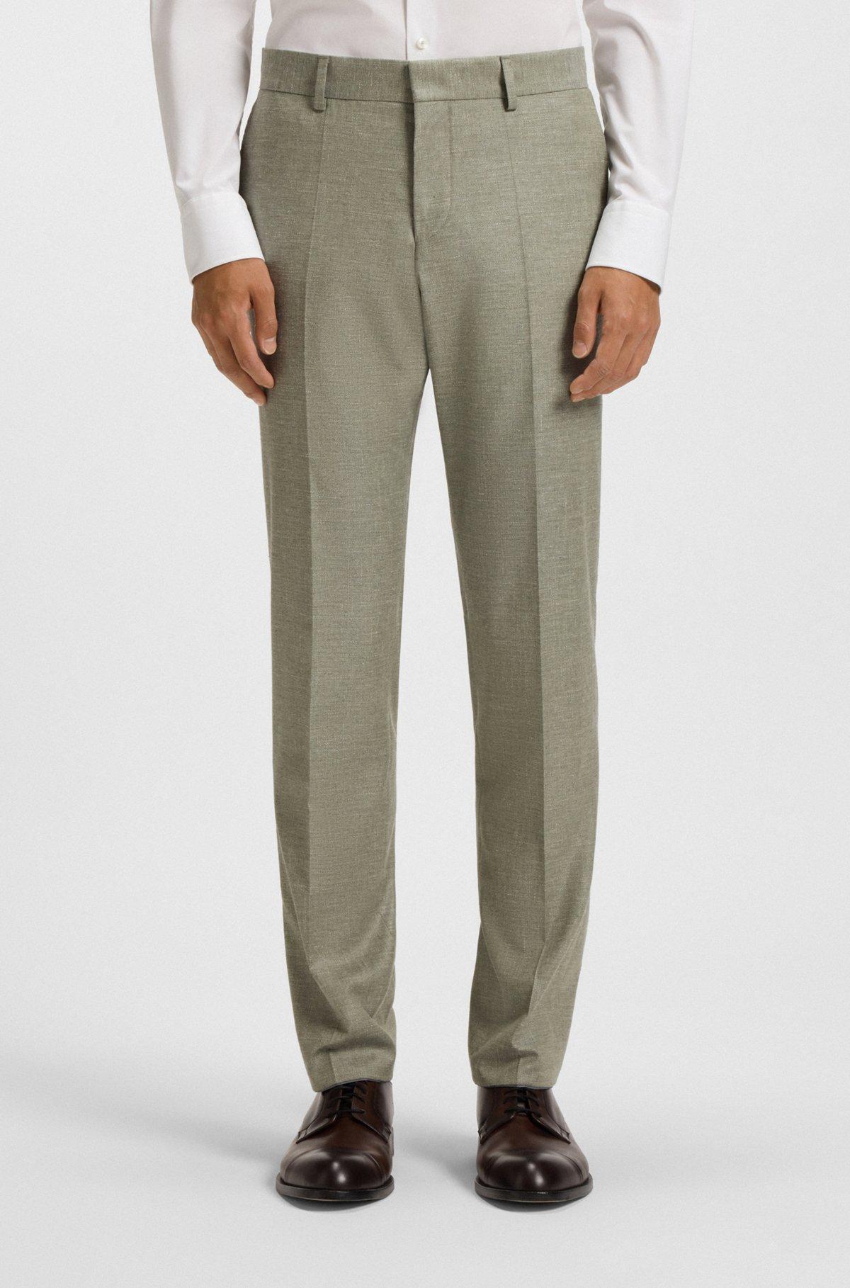Slim-fit trousers in patterned stretch fabric Product Image
