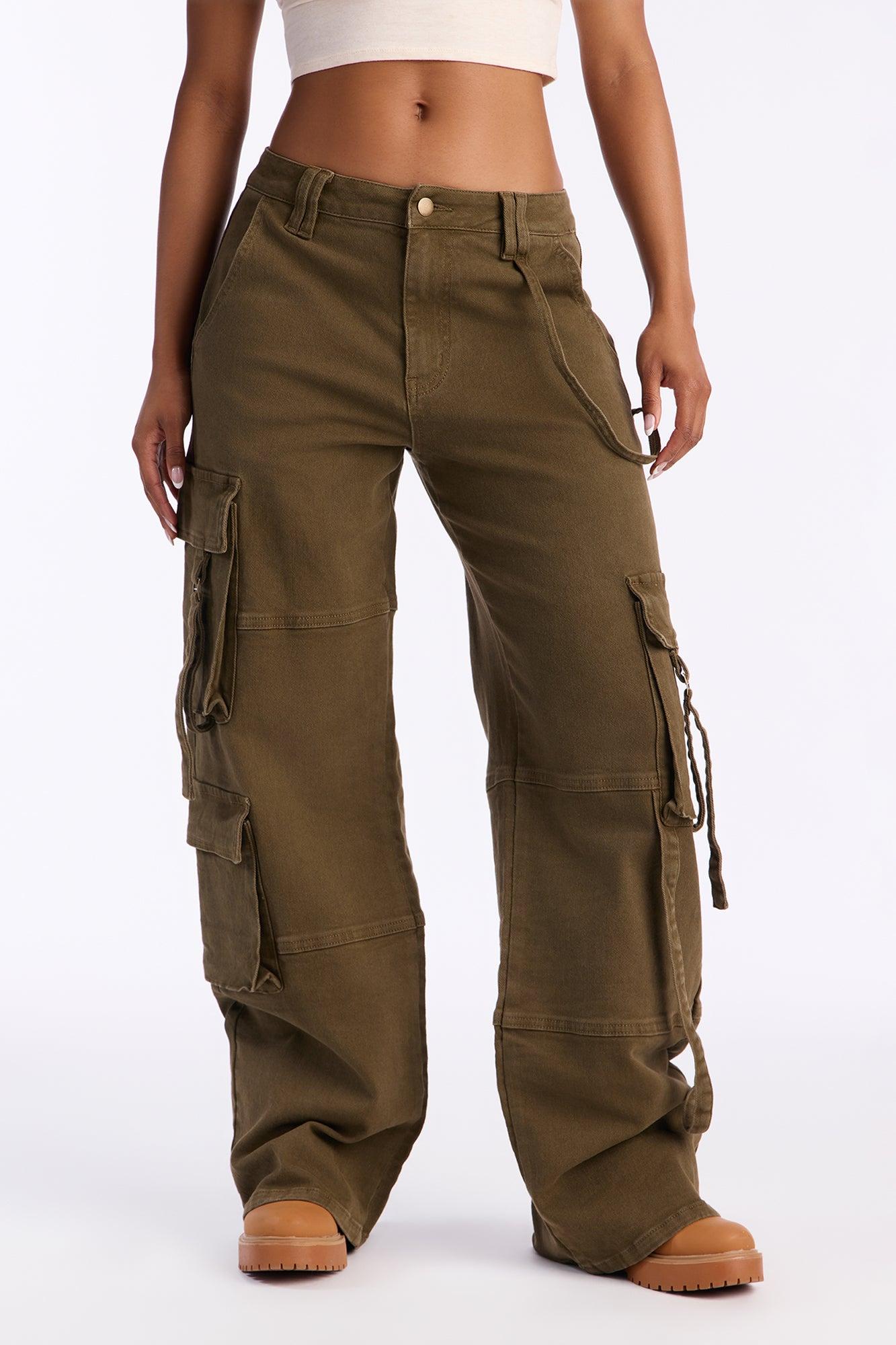 Desi Mineral Wash Cargo Pant - Military Green Female Product Image