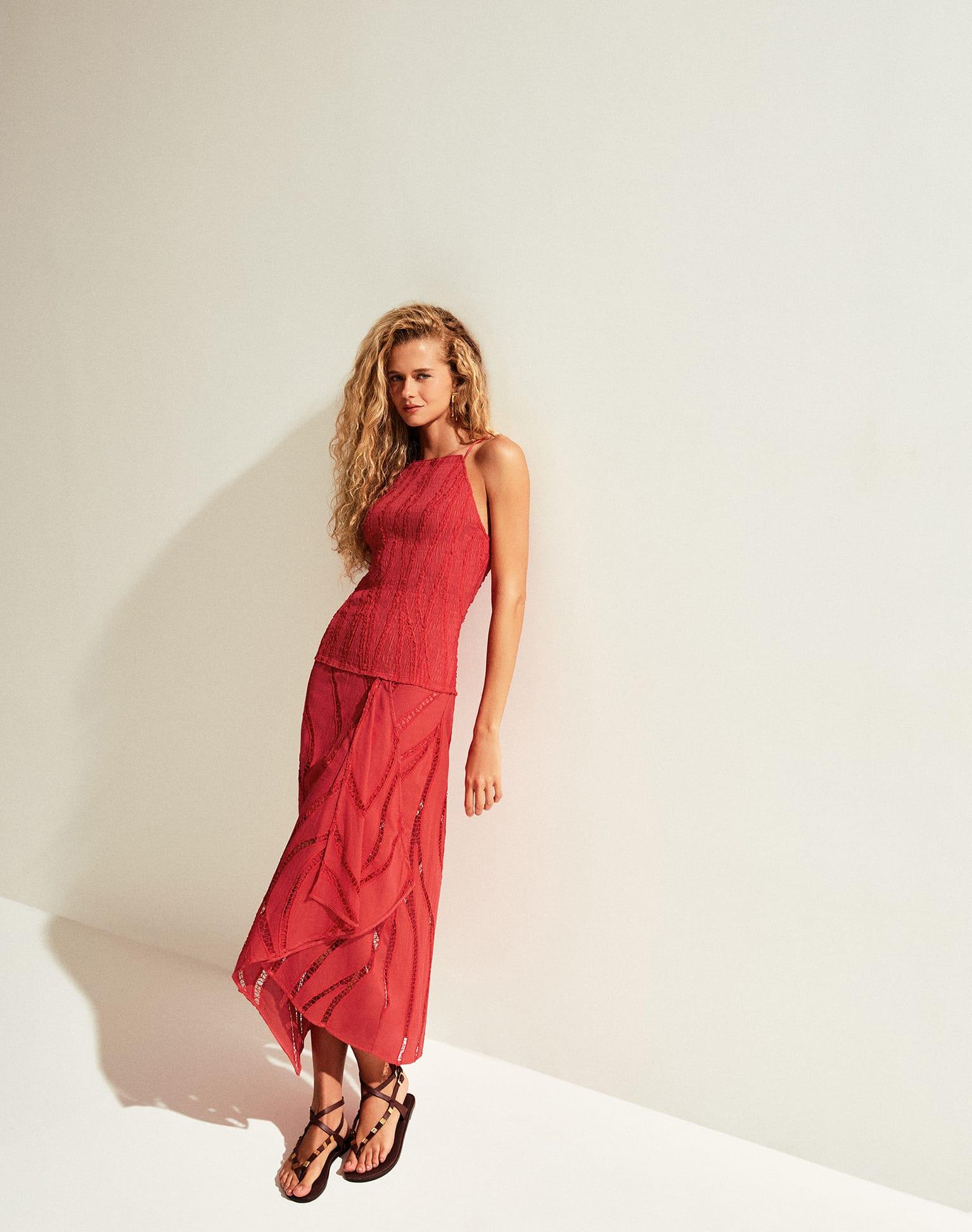 Belle Midi Dress - Raspberry Product Image