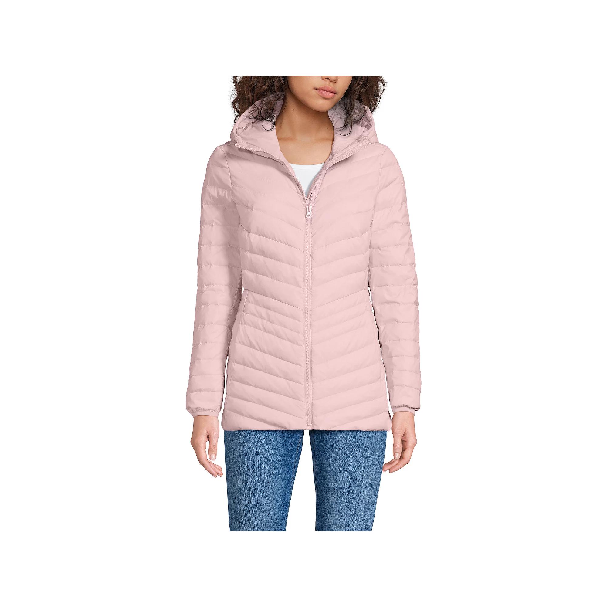Women's Lands' End Hooded Down Wanderweight Ultralight Packable Jacket,  Product Image