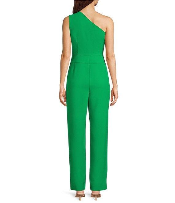 Alex Marie Petite Size Aliza One Shoulder Wide Leg Crepe Jumpsuit Product Image
